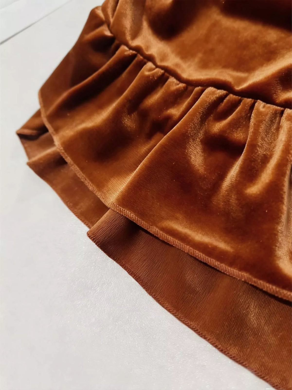 Ruffled Velvet Skirt