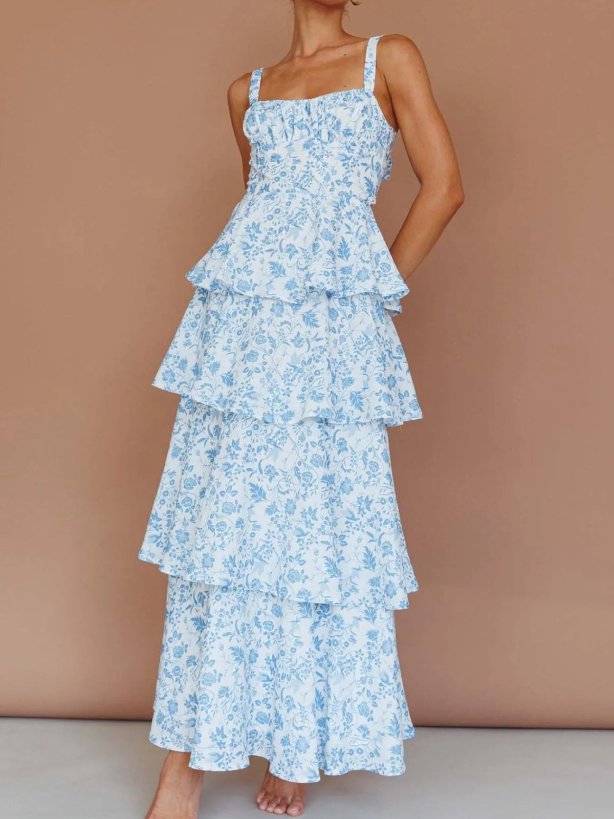 Floral Ruffle Tiered Maxi Dress