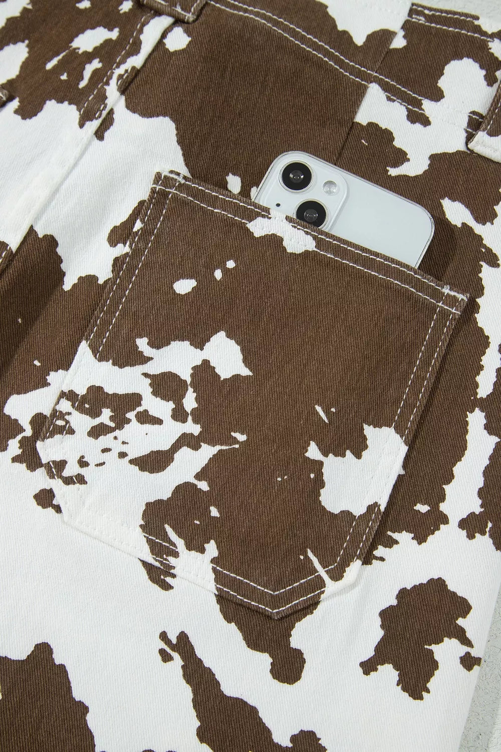 Western Style Regular Fit Jeans in Dark Brown