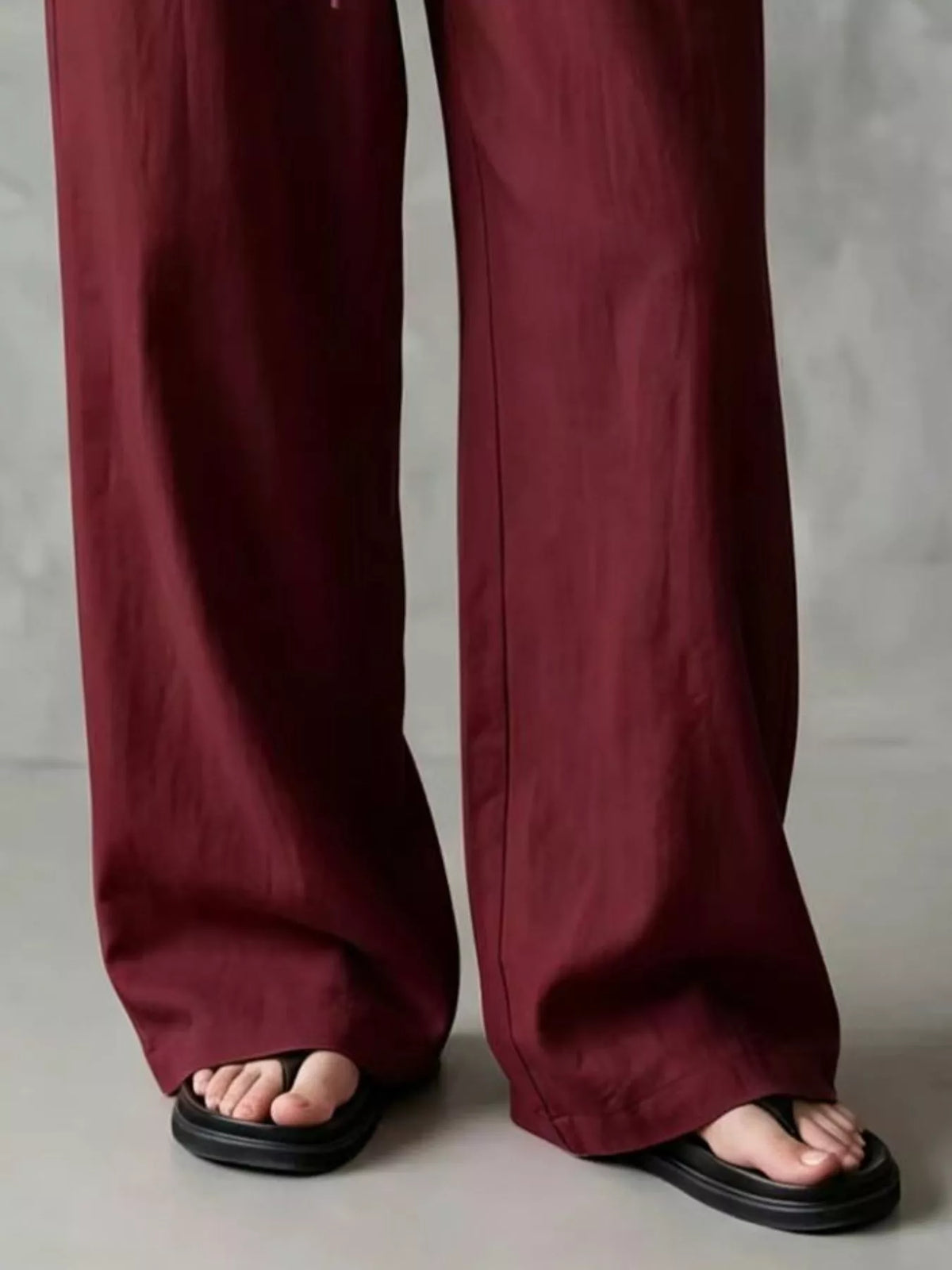 Drawstring Wide-Leg Pants