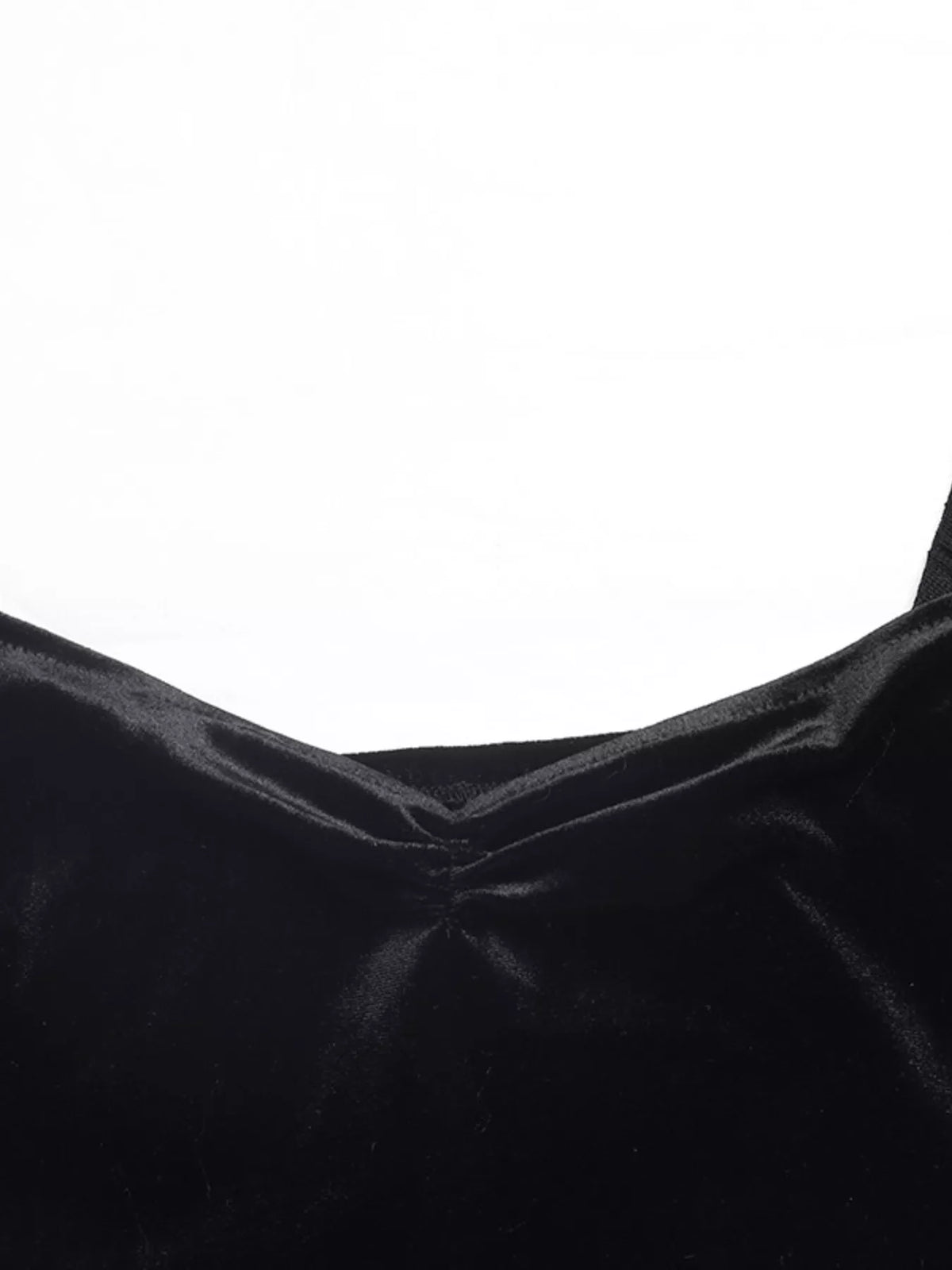 Velvet Sweetheart Neck Mesh-Sleeve Midi Dress in Black