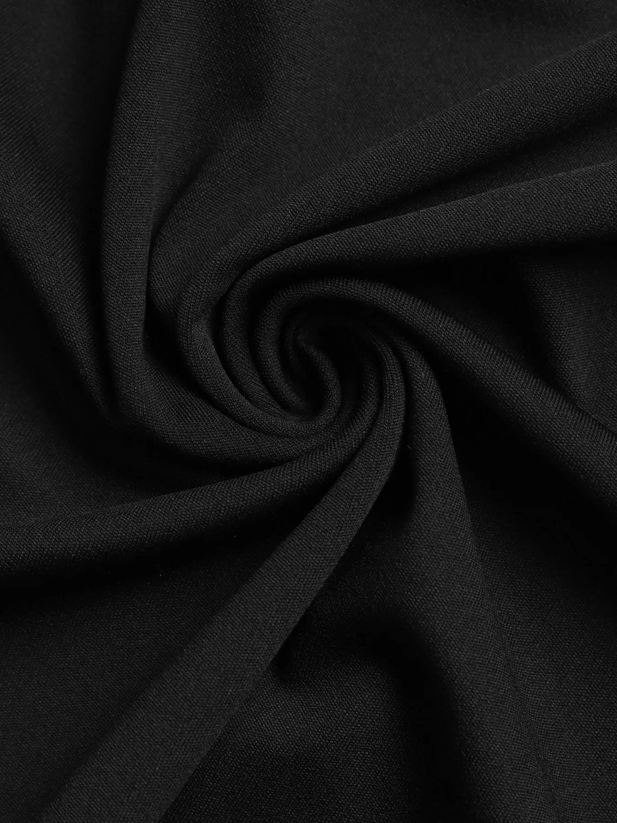 Square Neck Puff Sleeve Dress in Black