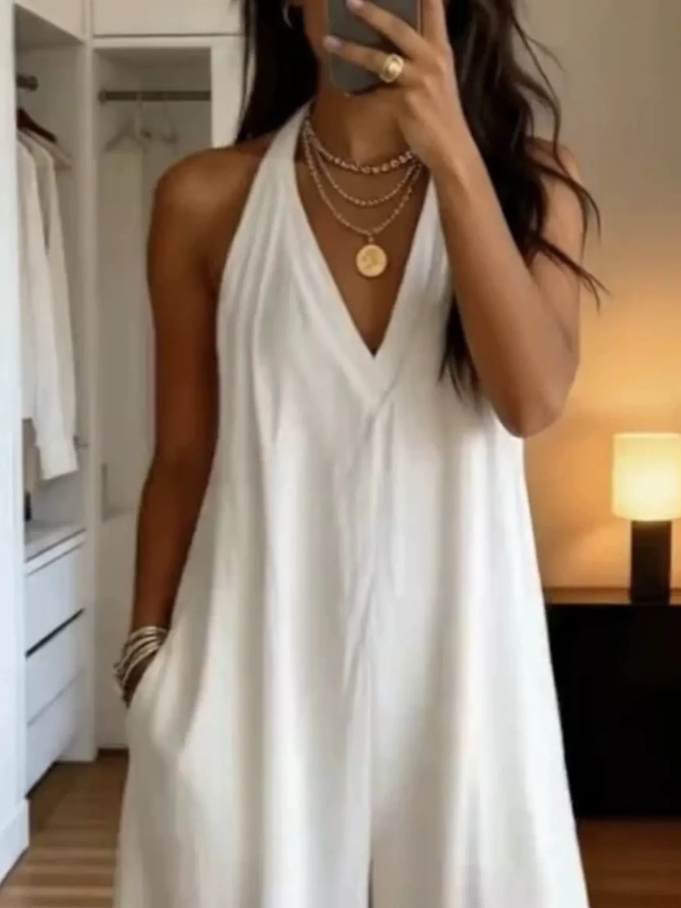 Halter Neck Wide Leg Jumpsuit