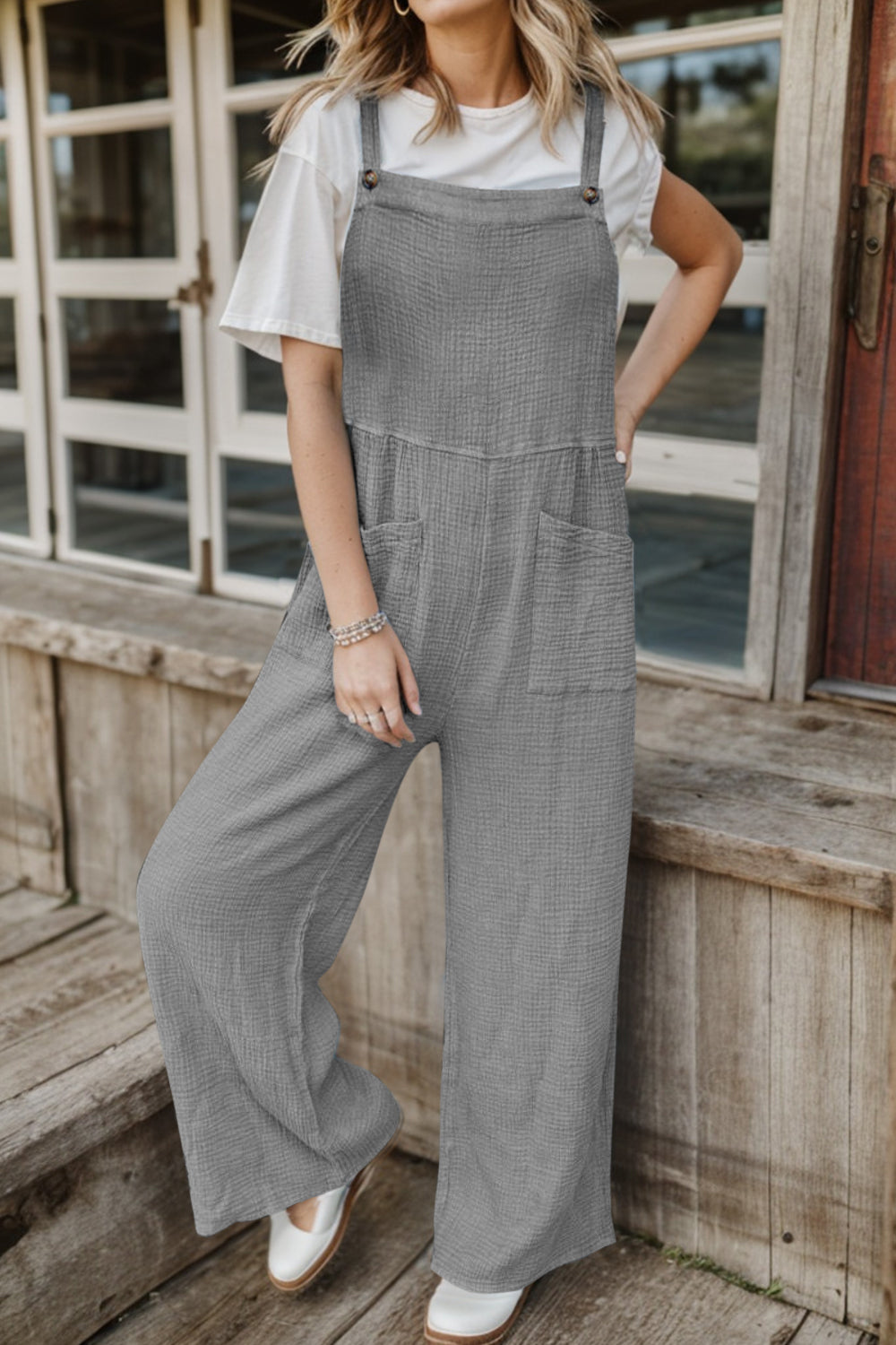 Wide-Leg Pocket Jumpsuit
