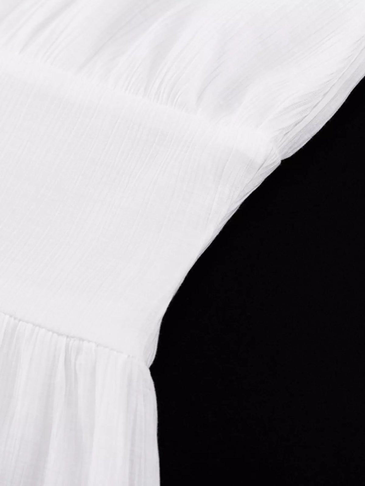 Buttoned Puff Sleeve Maxi Dress in White