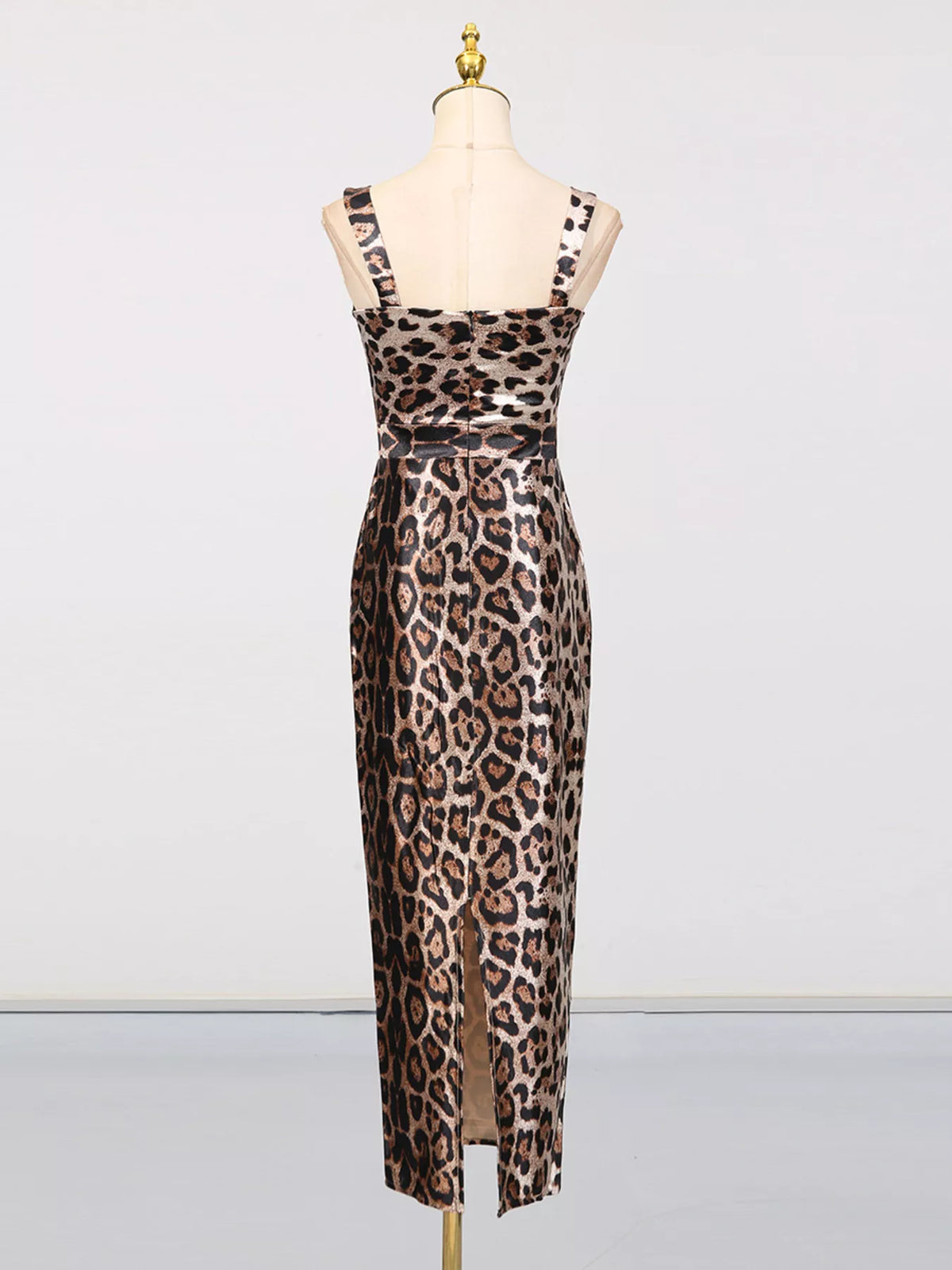 Leopard Print Bodycon Midi Dress