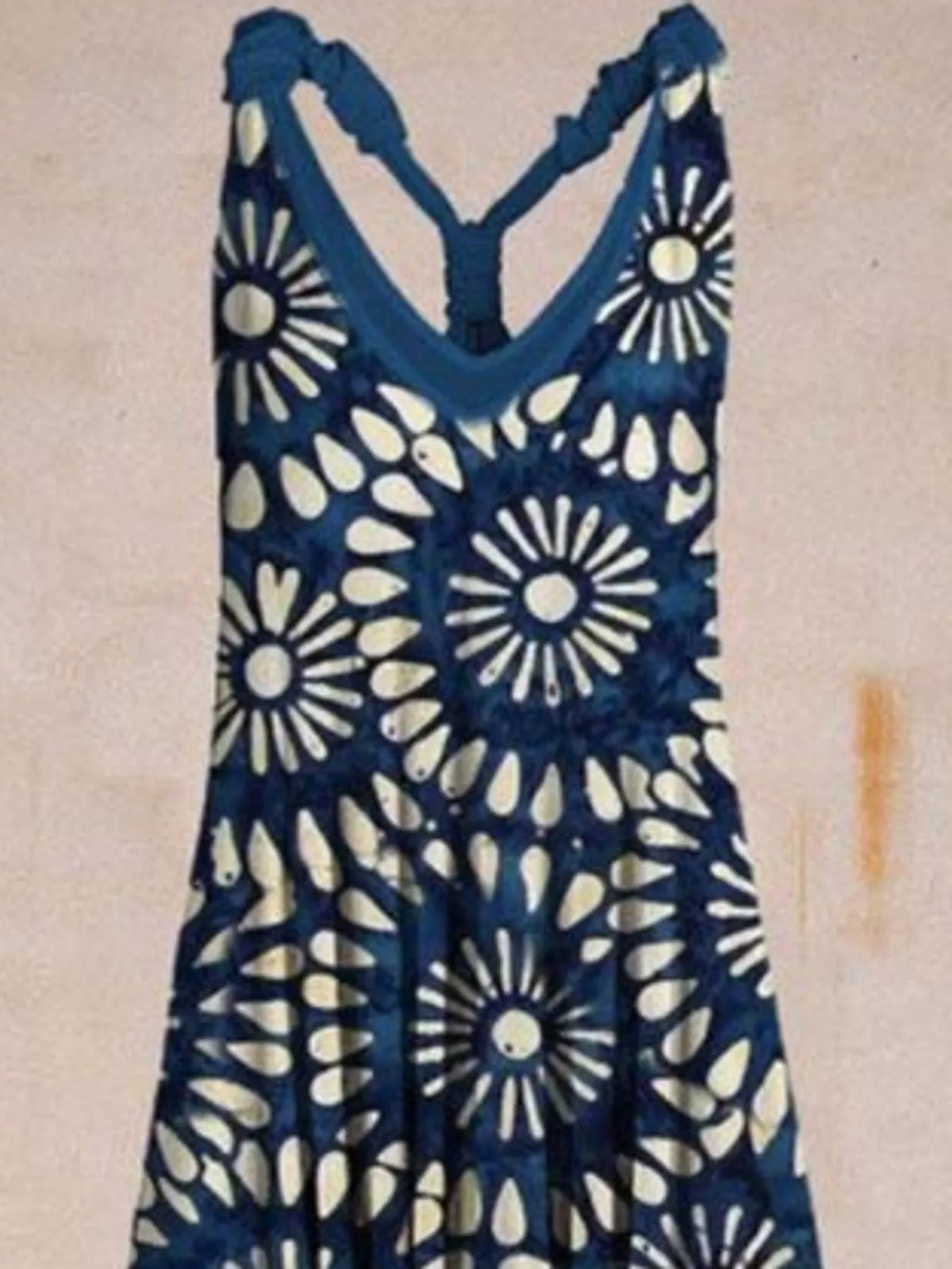 Plus Size Printed V-Neck Sleeveless Romper