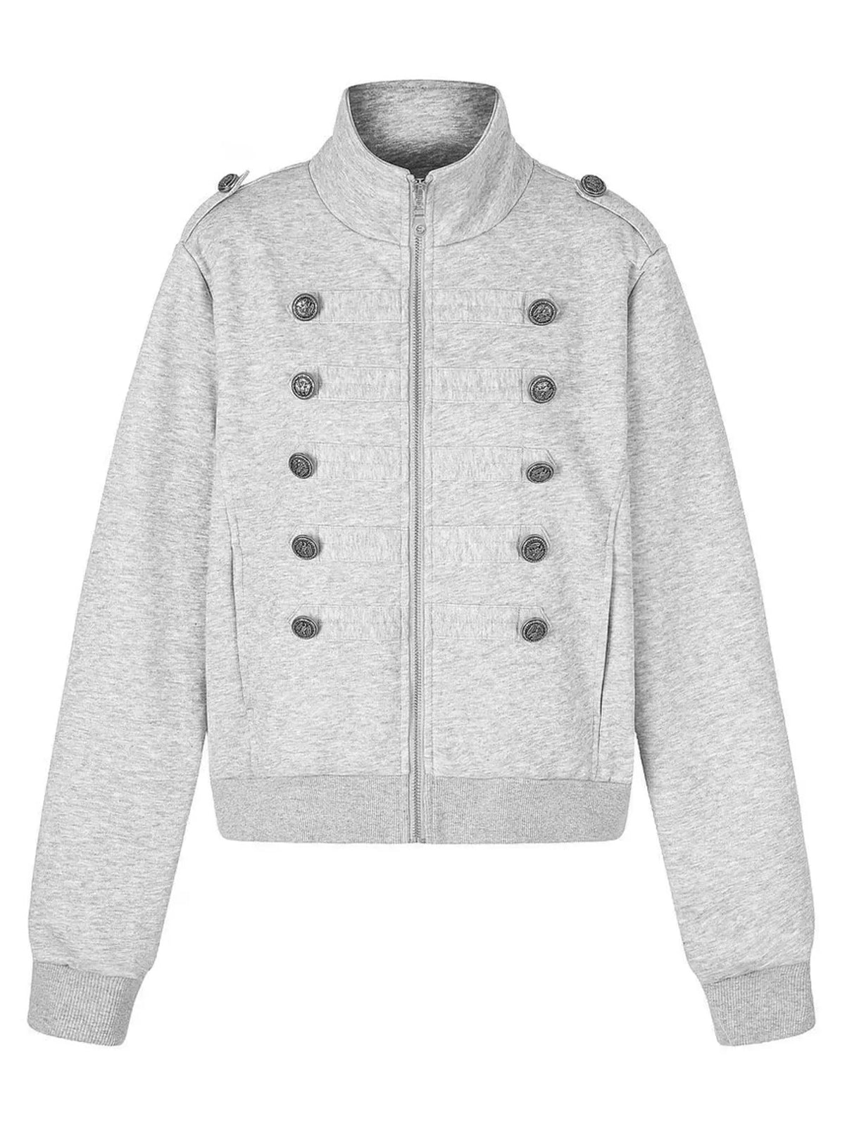 Double-Breasted Zip-Up Jacket