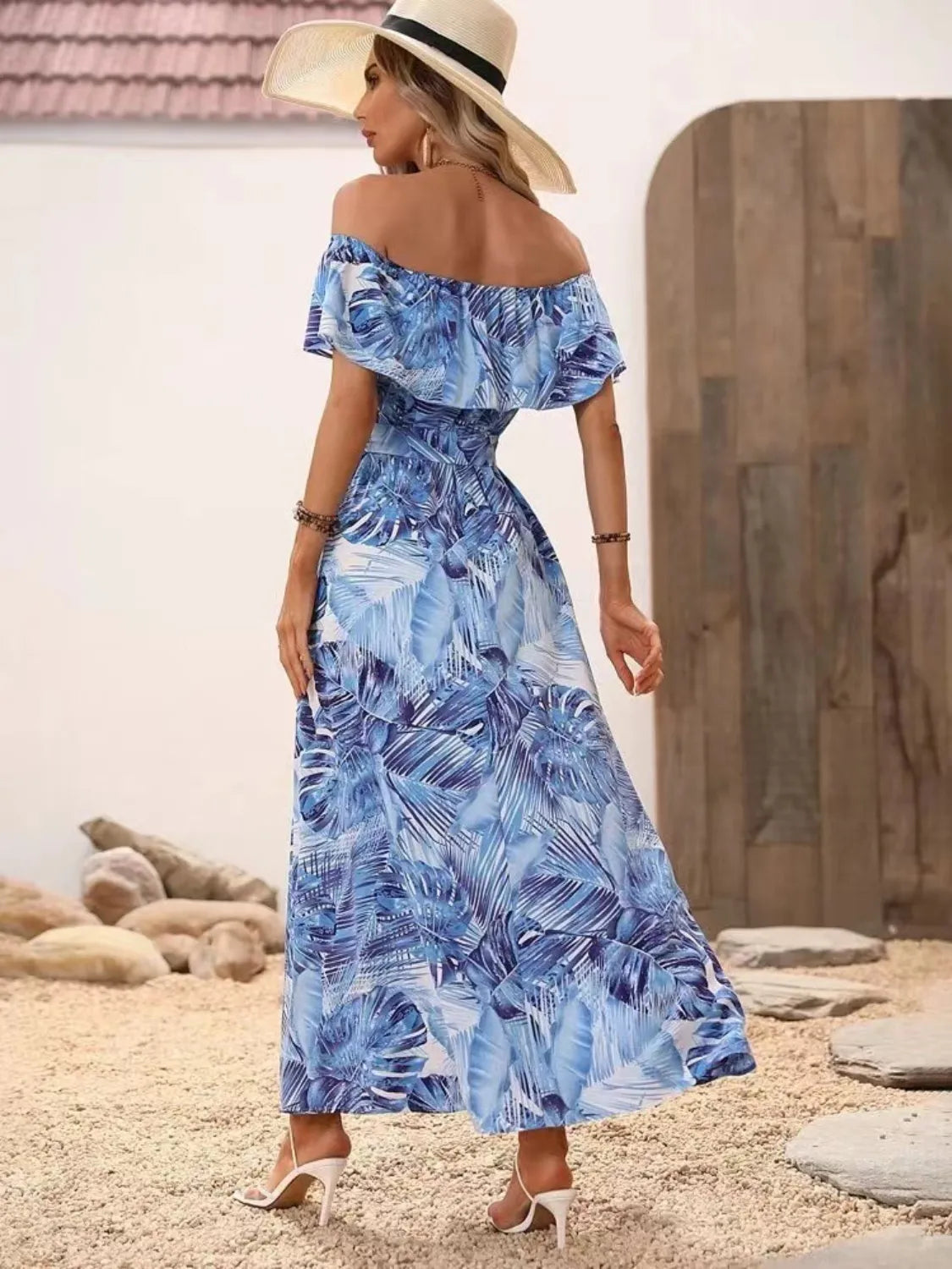 Ruffled Off-Shoulder Maxi Dress