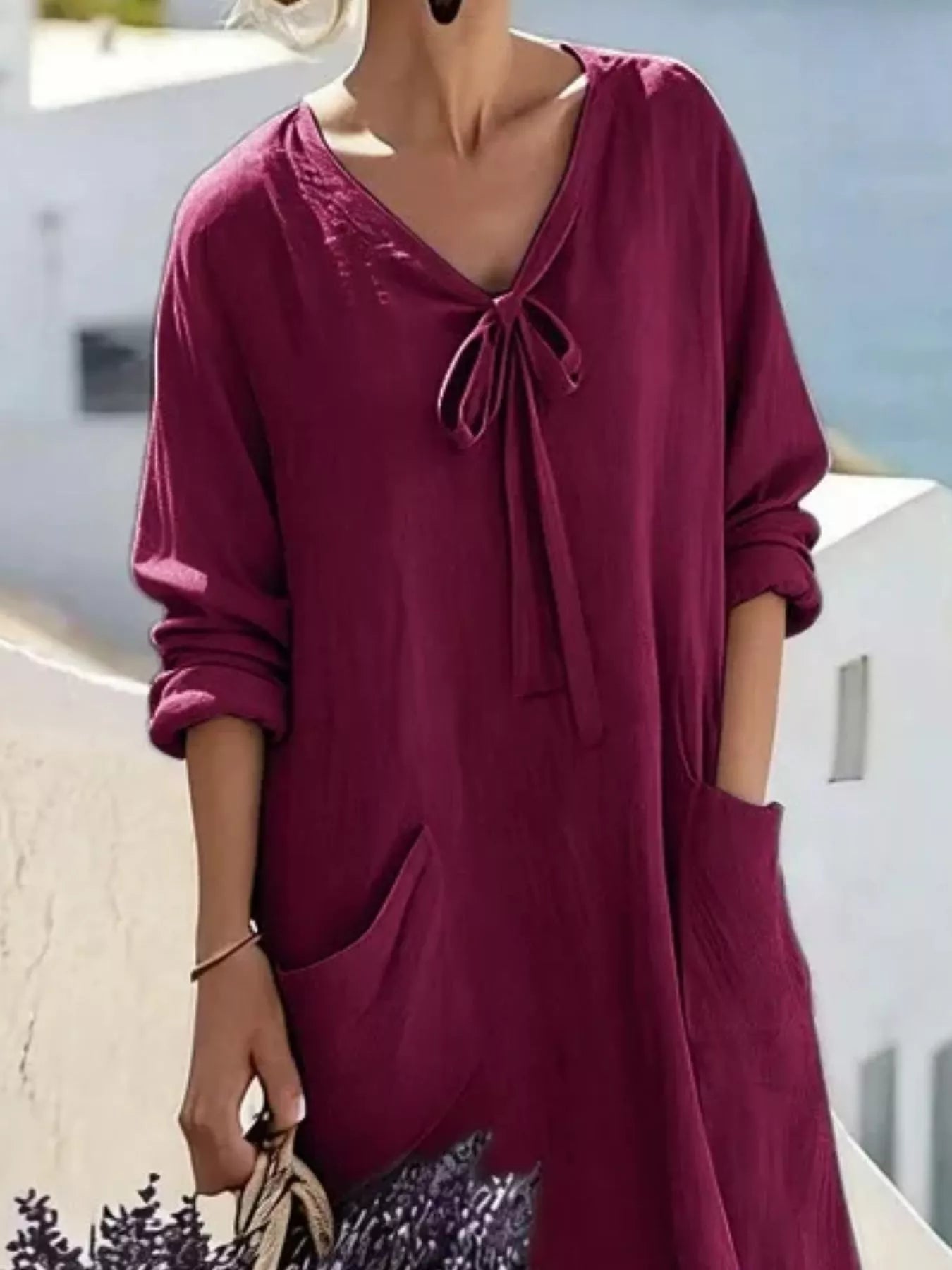 Long Sleeve Maxi Dress with Pockets