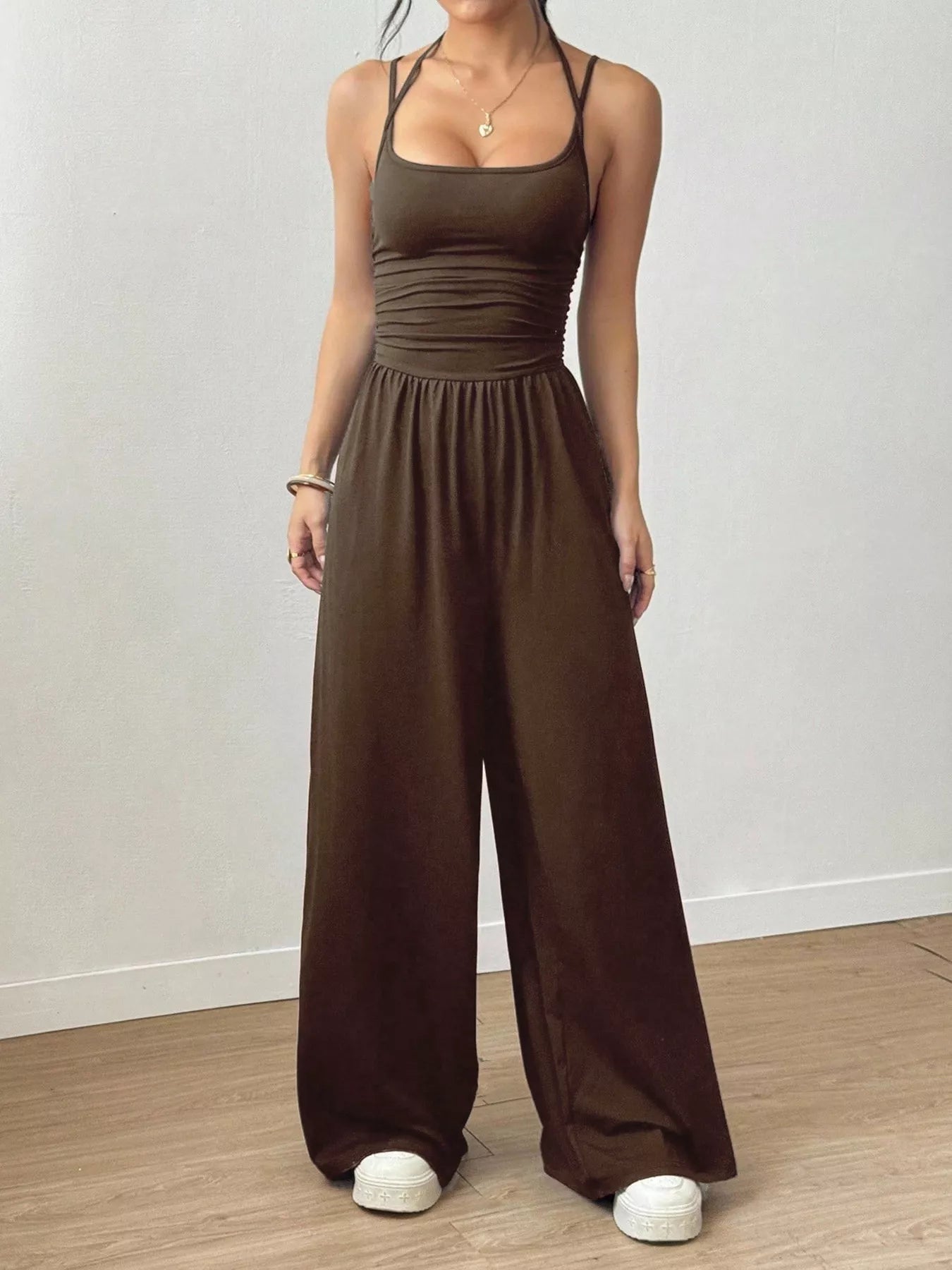Sleeveless Wide Leg Jumpsuit