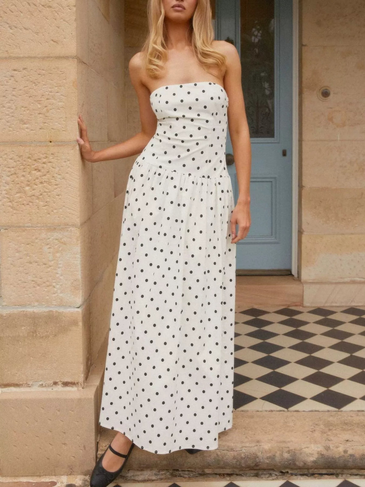 Ruched Tube Maxi Dress