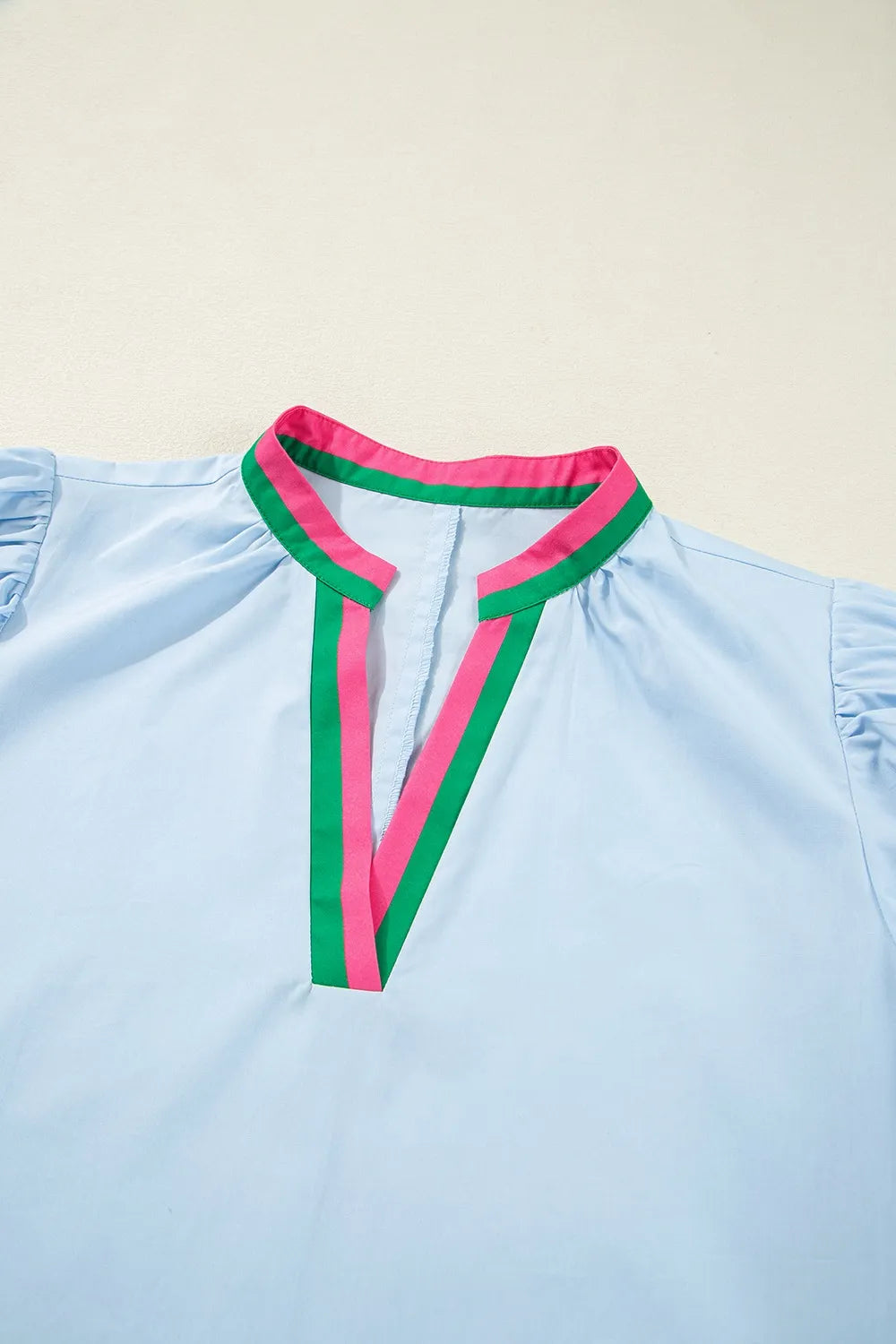 Puff-Sleeve Swing Dress in Light Blue