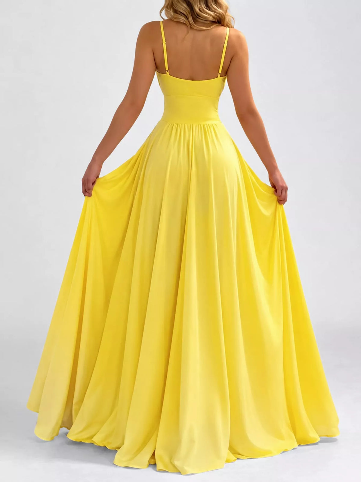 Sleeveless High-Slit Flowy Maxi Dress
