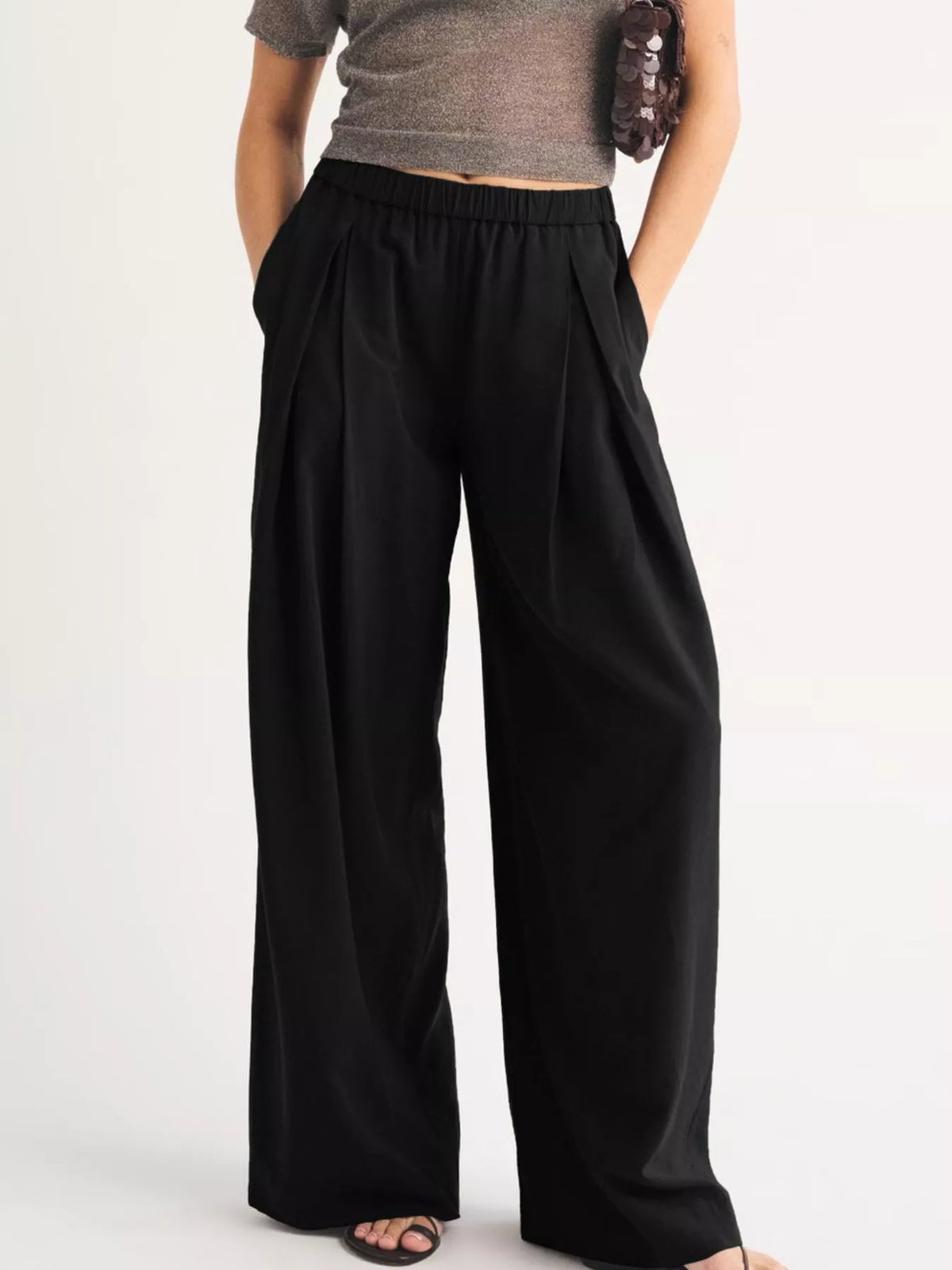 Elastic-Waist Relaxed Fit Pants