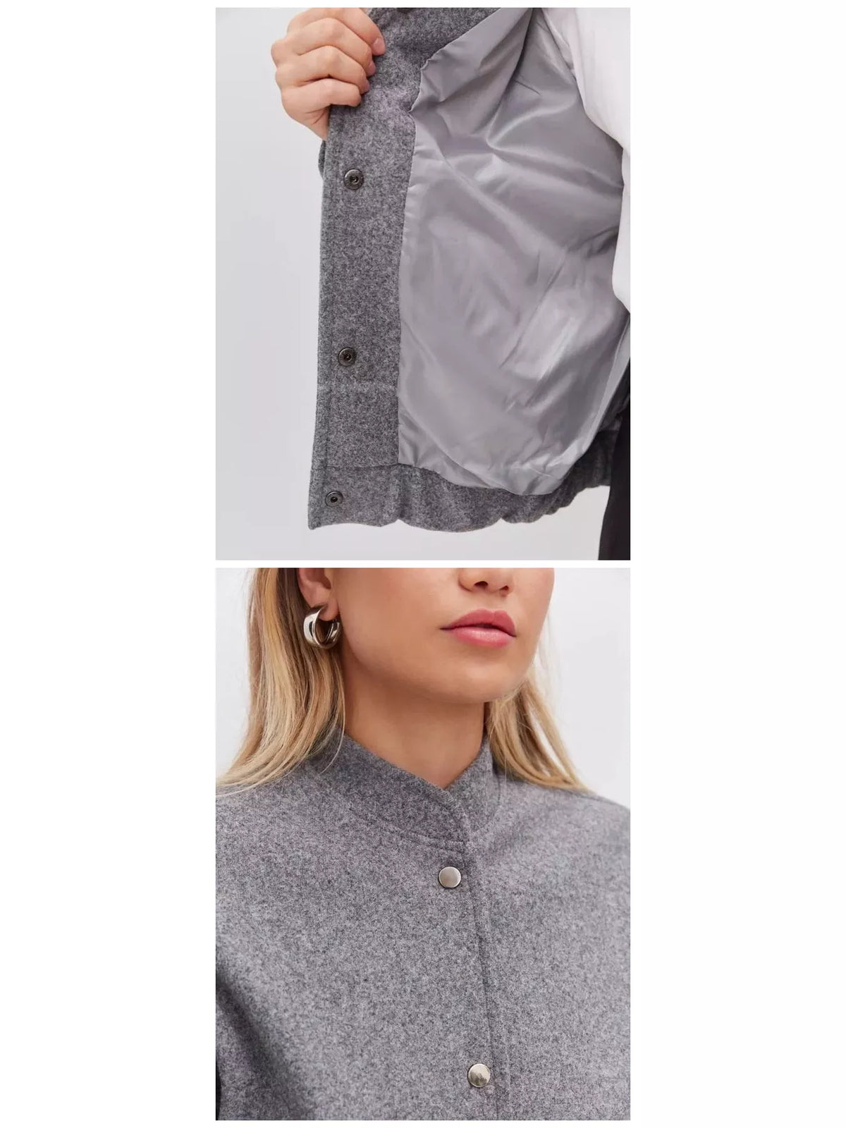 Snap-Button Bomber Jacket by Prisca