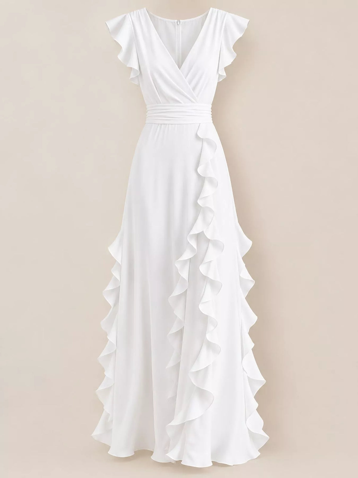 Ruffled Surplice Maxi Dress