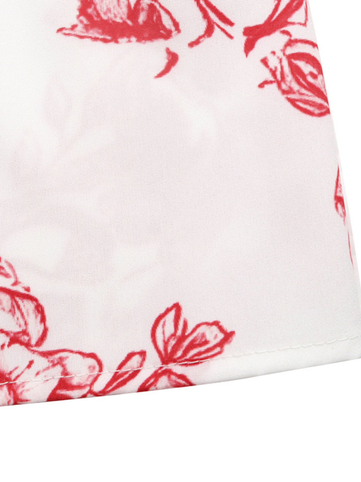 Floral Print Tie Strap Maxi Dress in Red