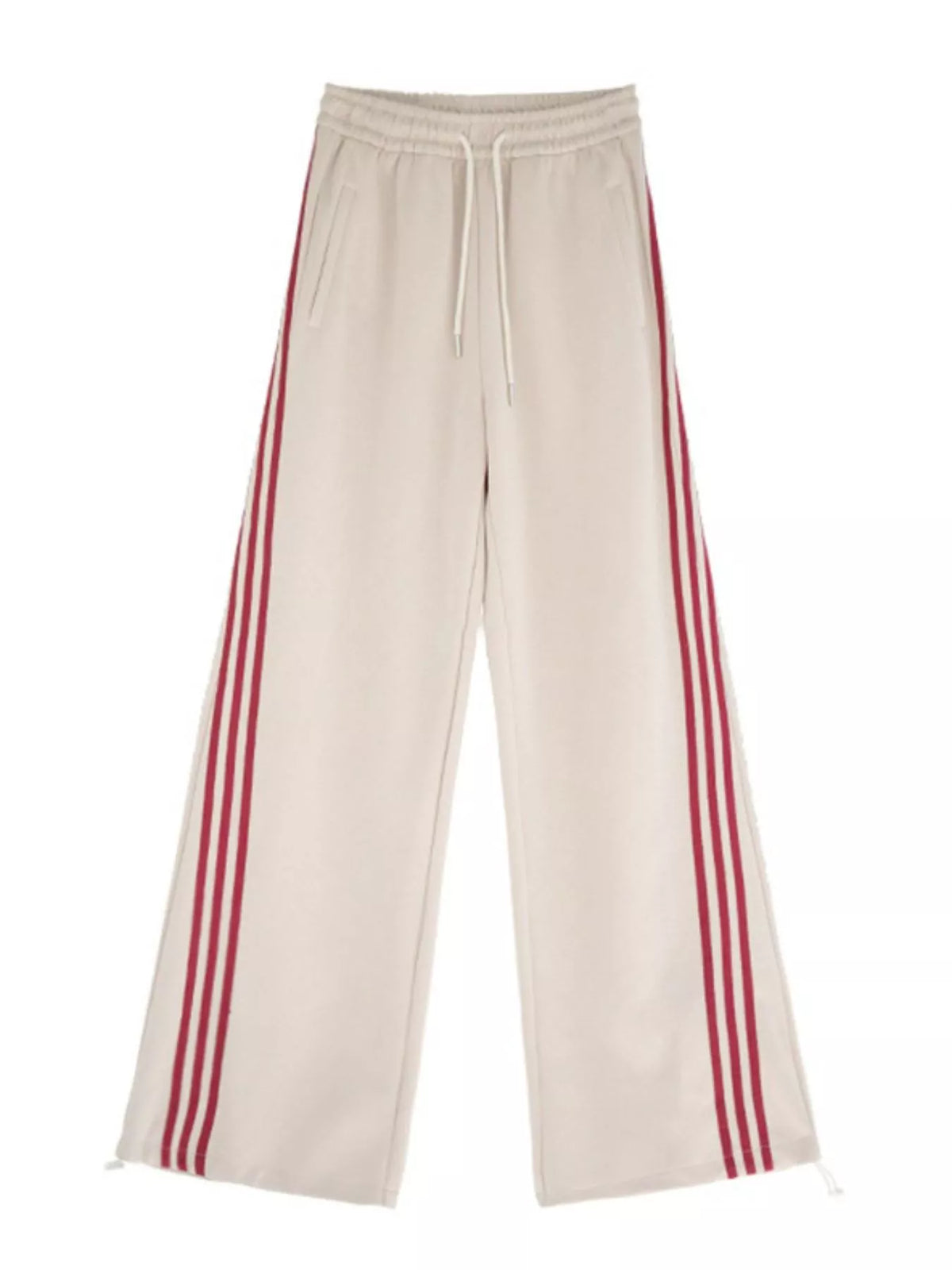 Striped Wide-Leg Drawstring Pants