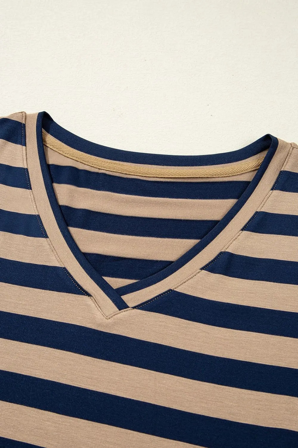 Striped V-Neck Midi T-Shirt Dress