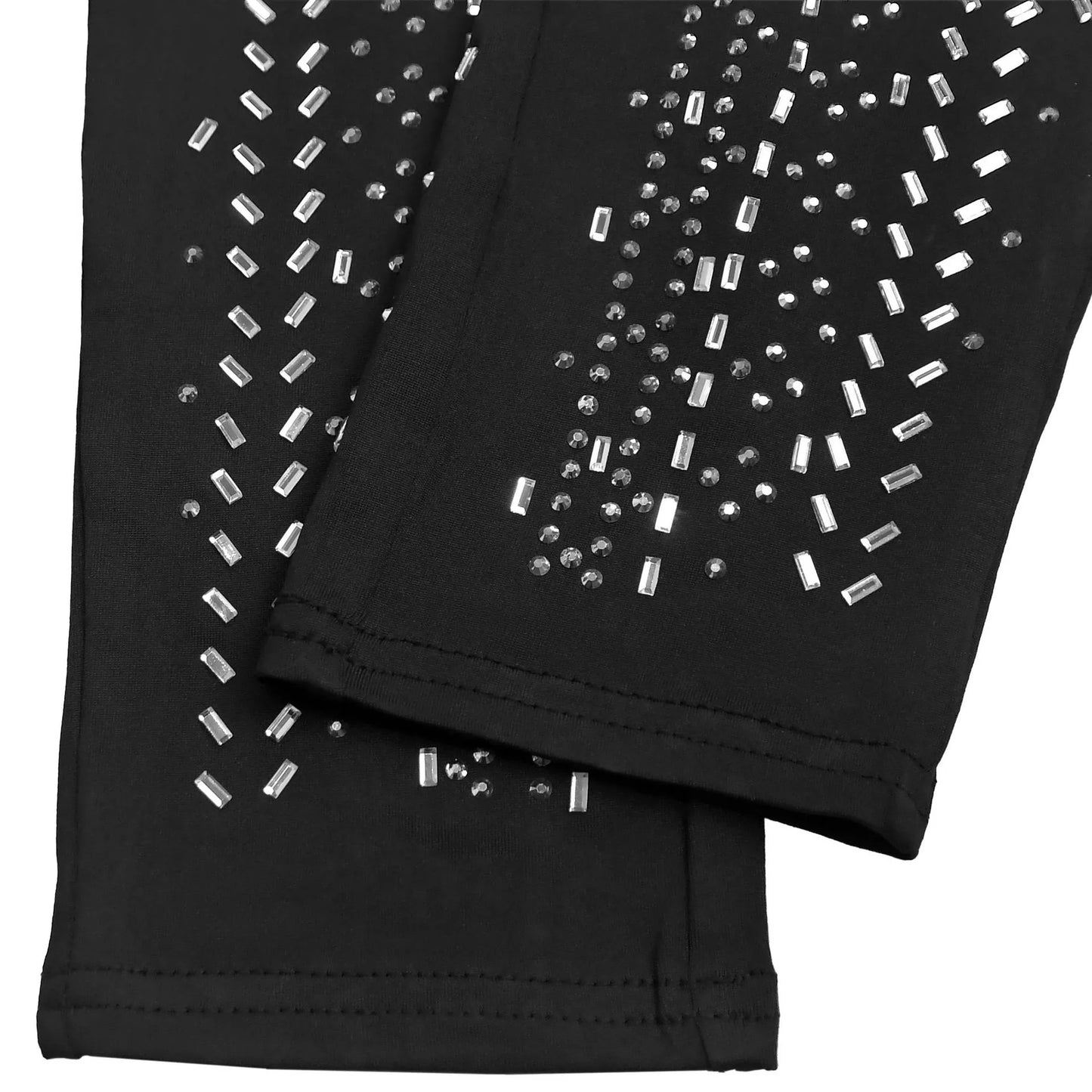 Sparkling Rhinestone Cutout Jumpsuit in Black