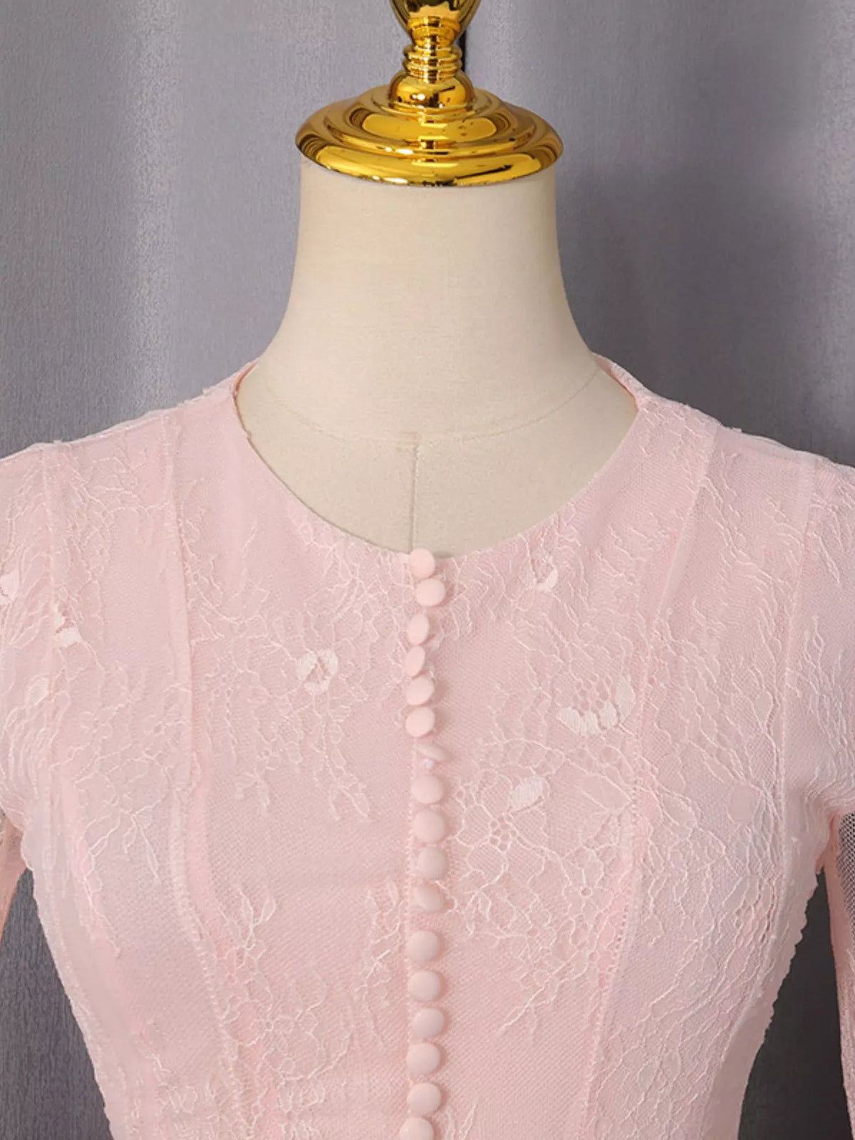 Lace Flare Sleeve Mini Dress in Pink
