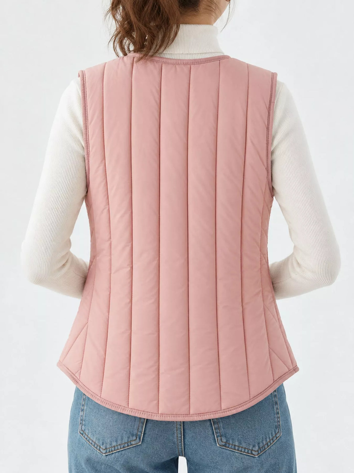 Quilted Button-Up Vest Coat