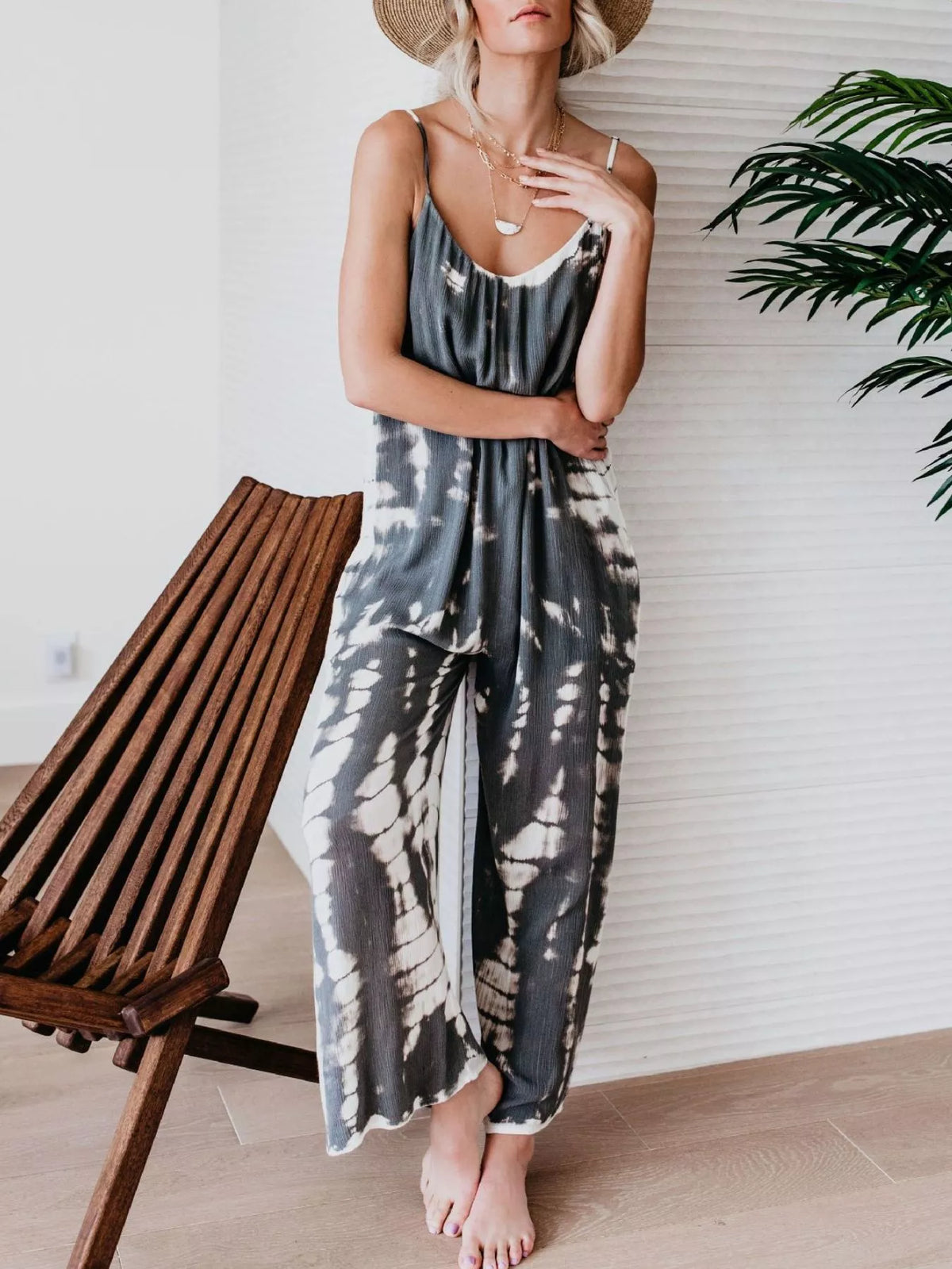 Tie-Dye Wide Leg Jumpsuit