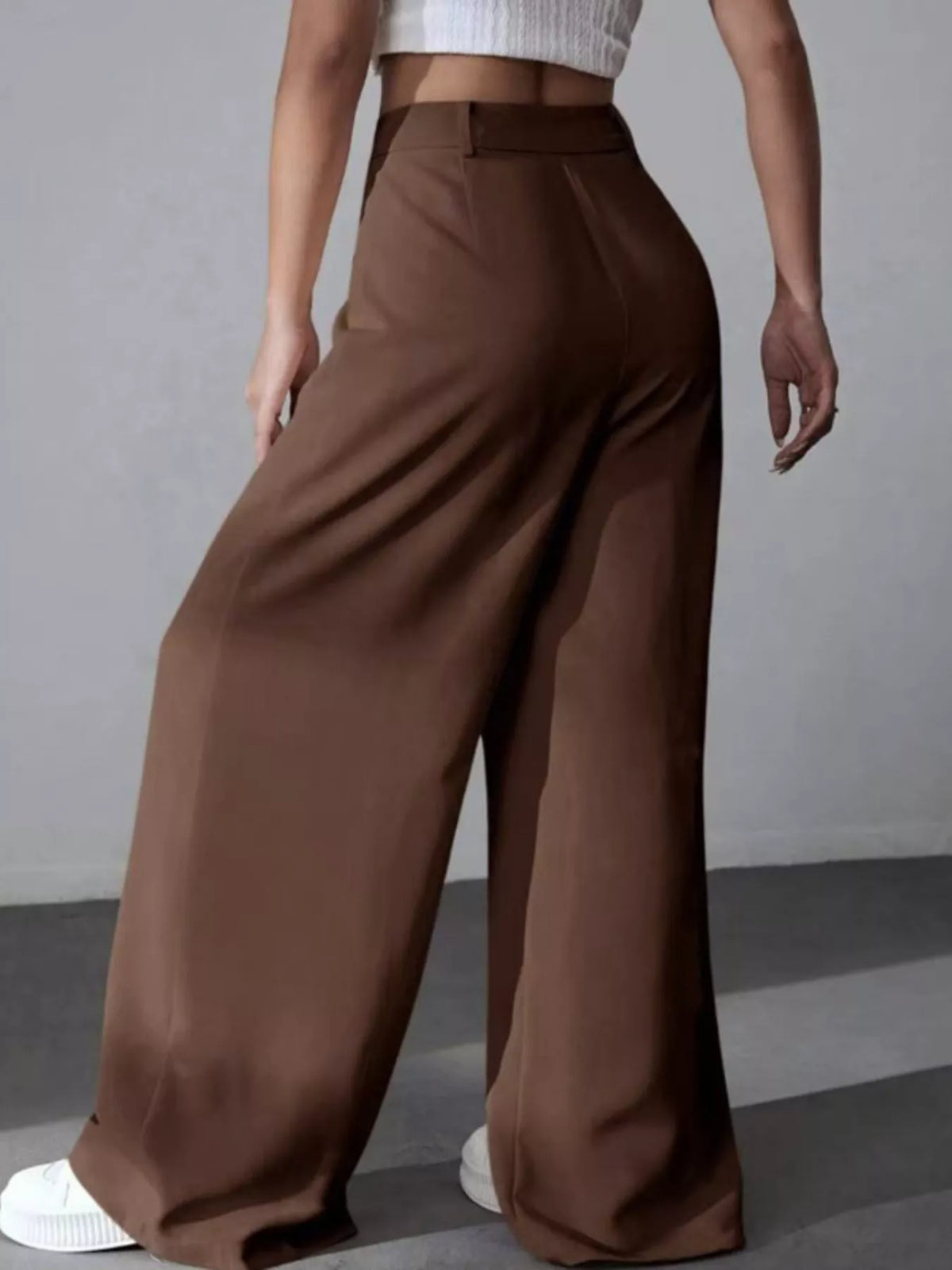 Pleated Wide Leg Pants in Apricot