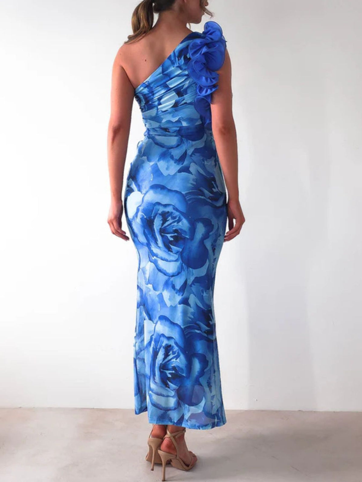 Floral One-Shoulder Maxi Dress