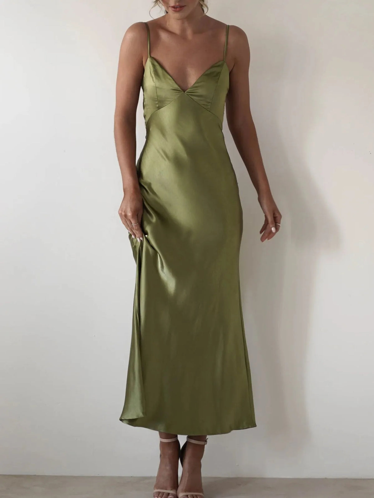 Backless Satin Cami Dress