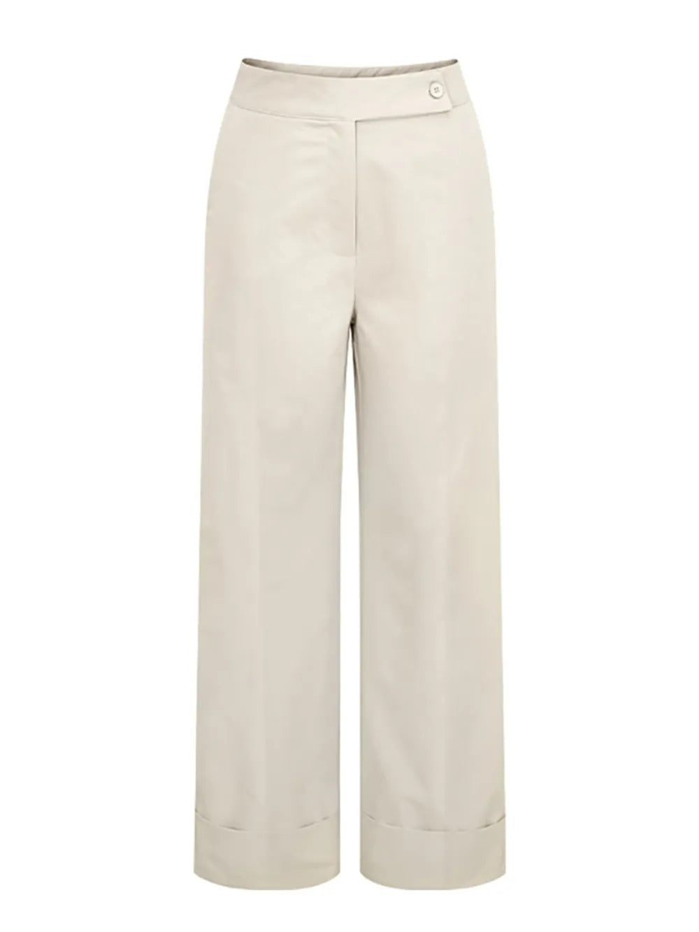 High Waist Wide Leg Pants in Beige