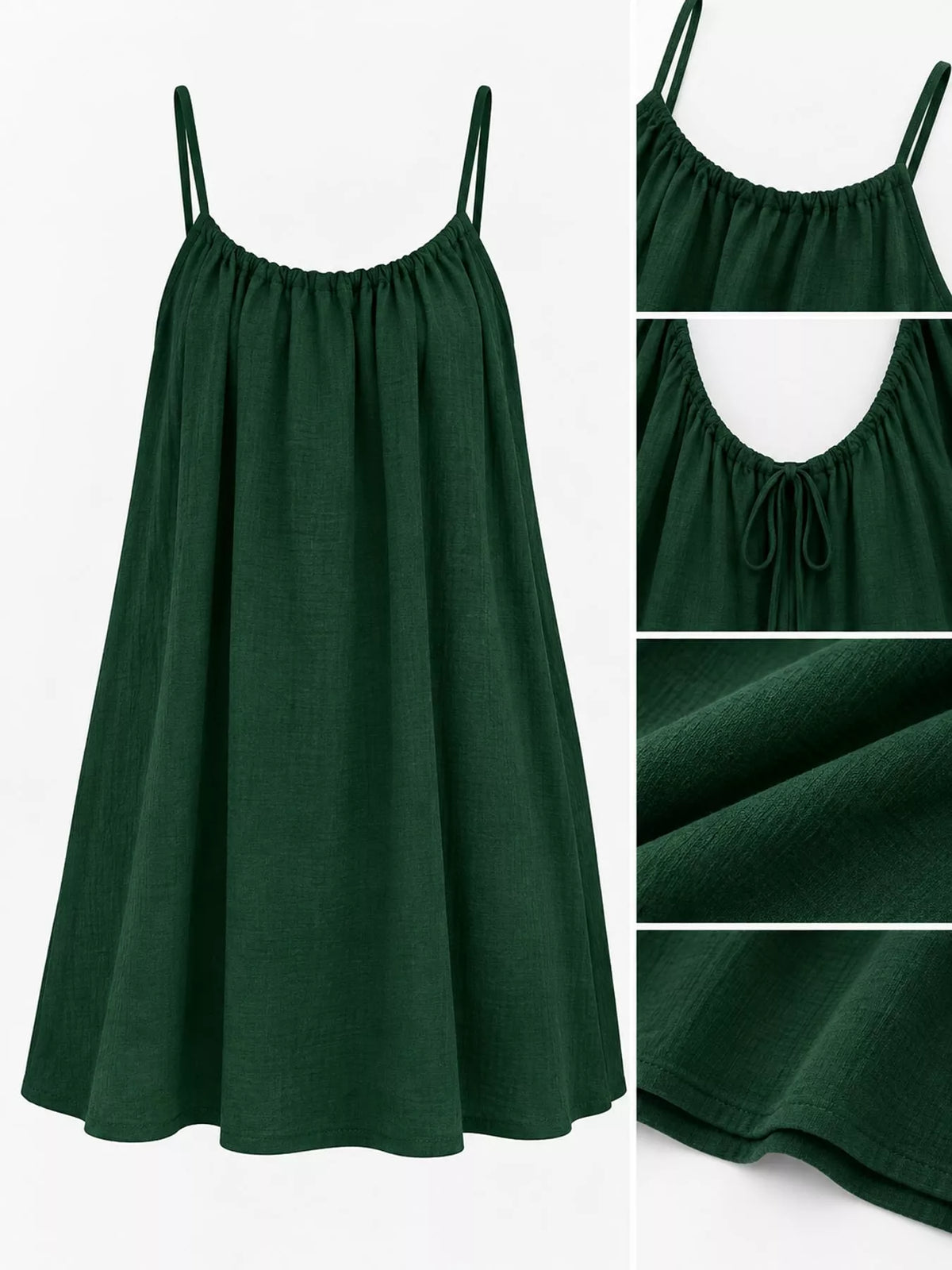 Backless Spaghetti Strap A-Line Mini Dress