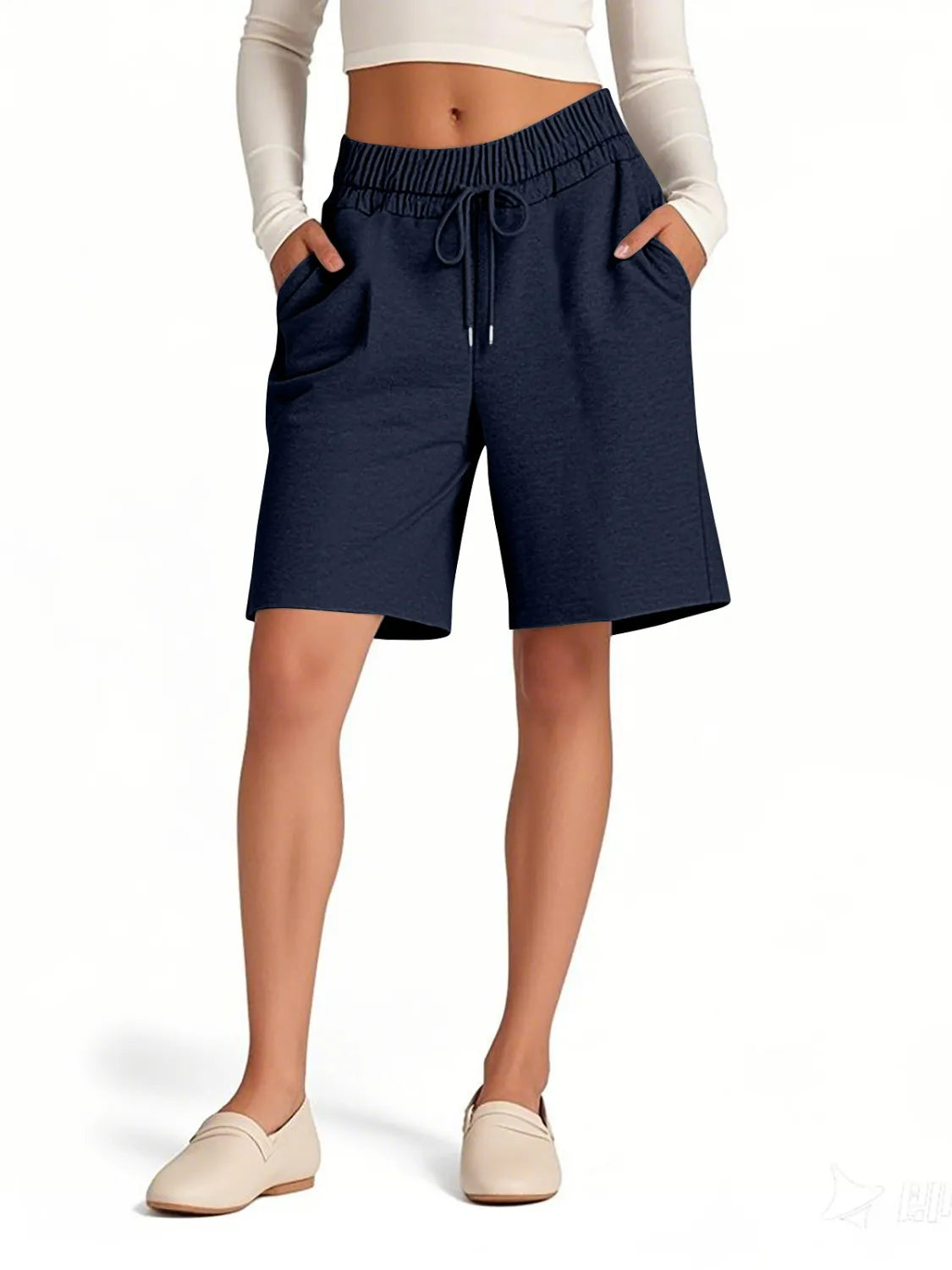 Solid Color Shorts with Pockets