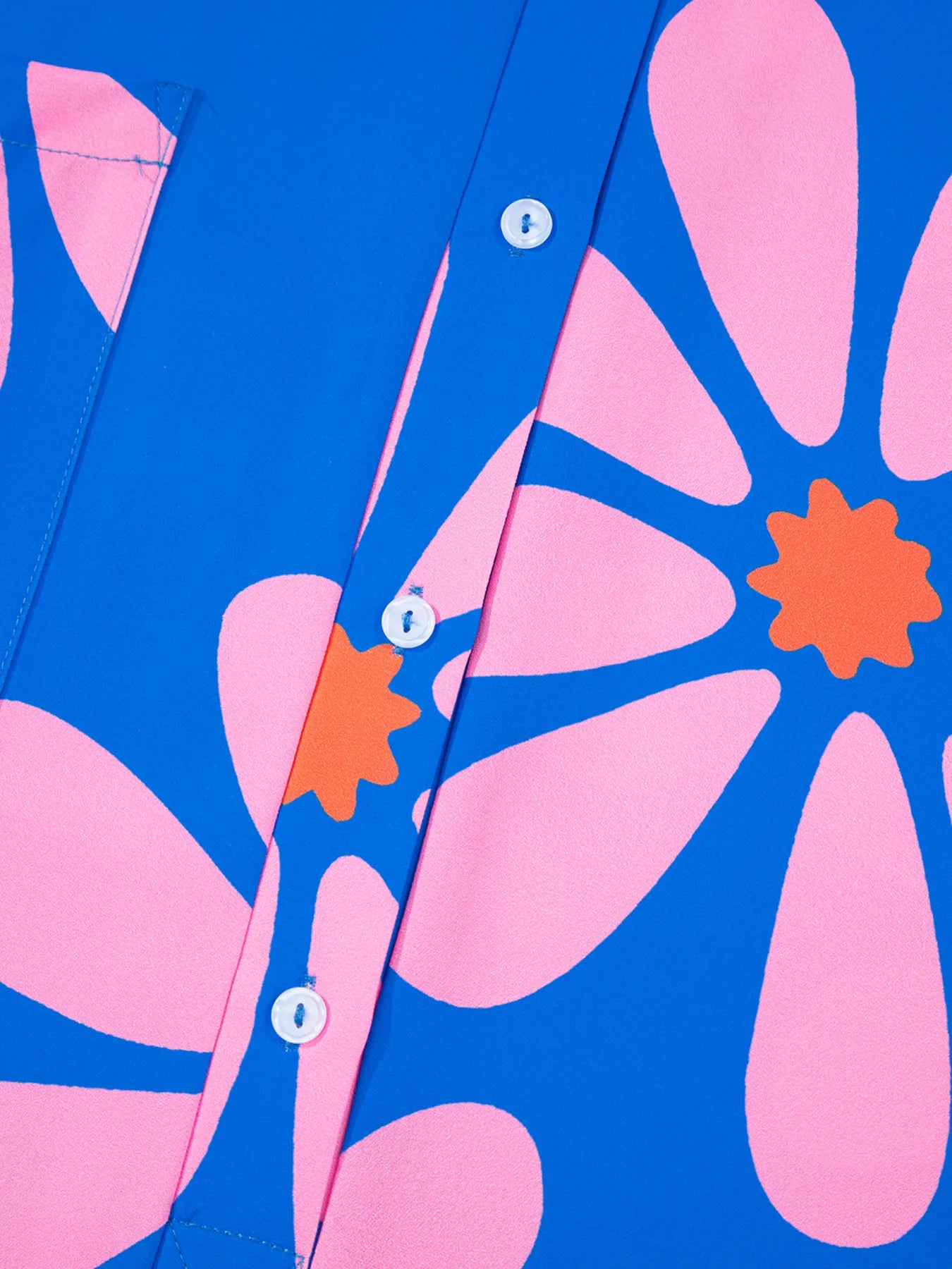 Flower Print Button Front Romper in Blue