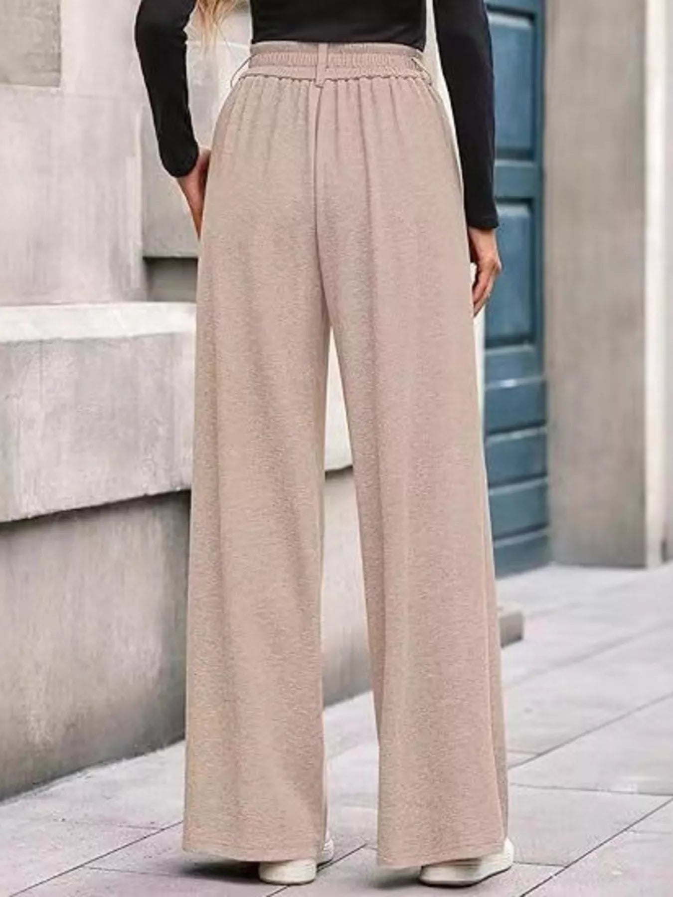 Slightly Stretchy Wide Leg Pants