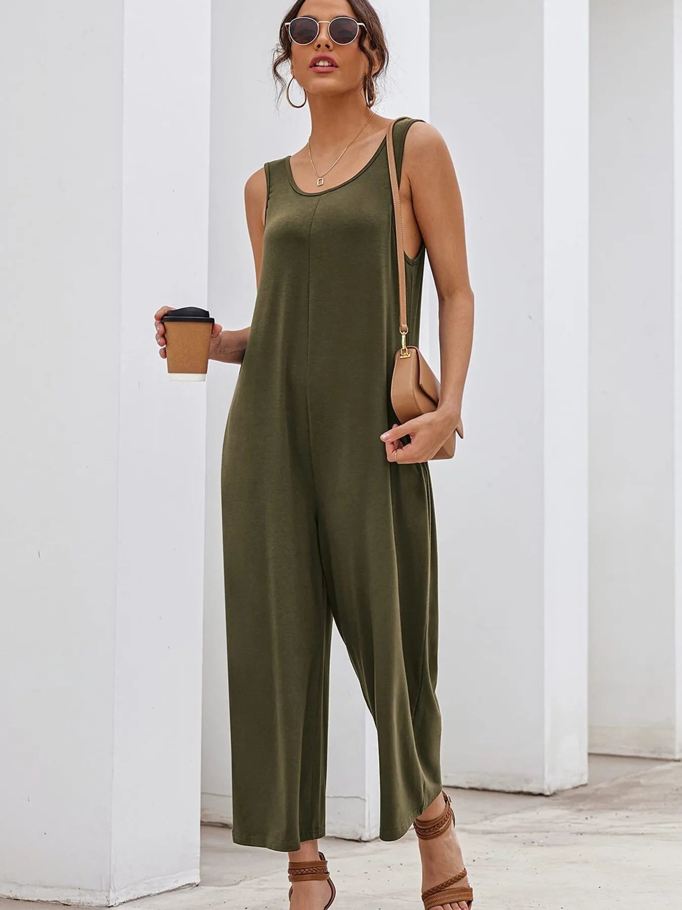 Sleeveless Wide Leg Jumpsuit