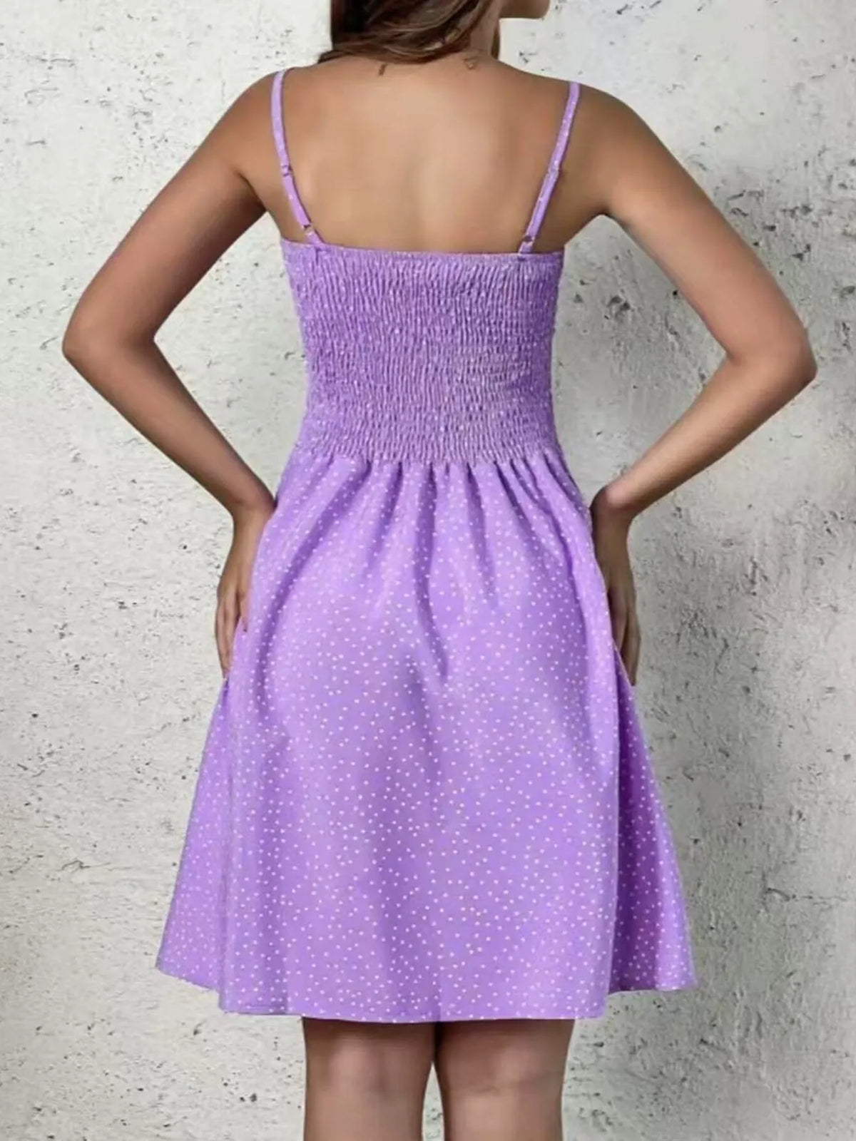 Plus Size Smocked Square Neck Cami Dress