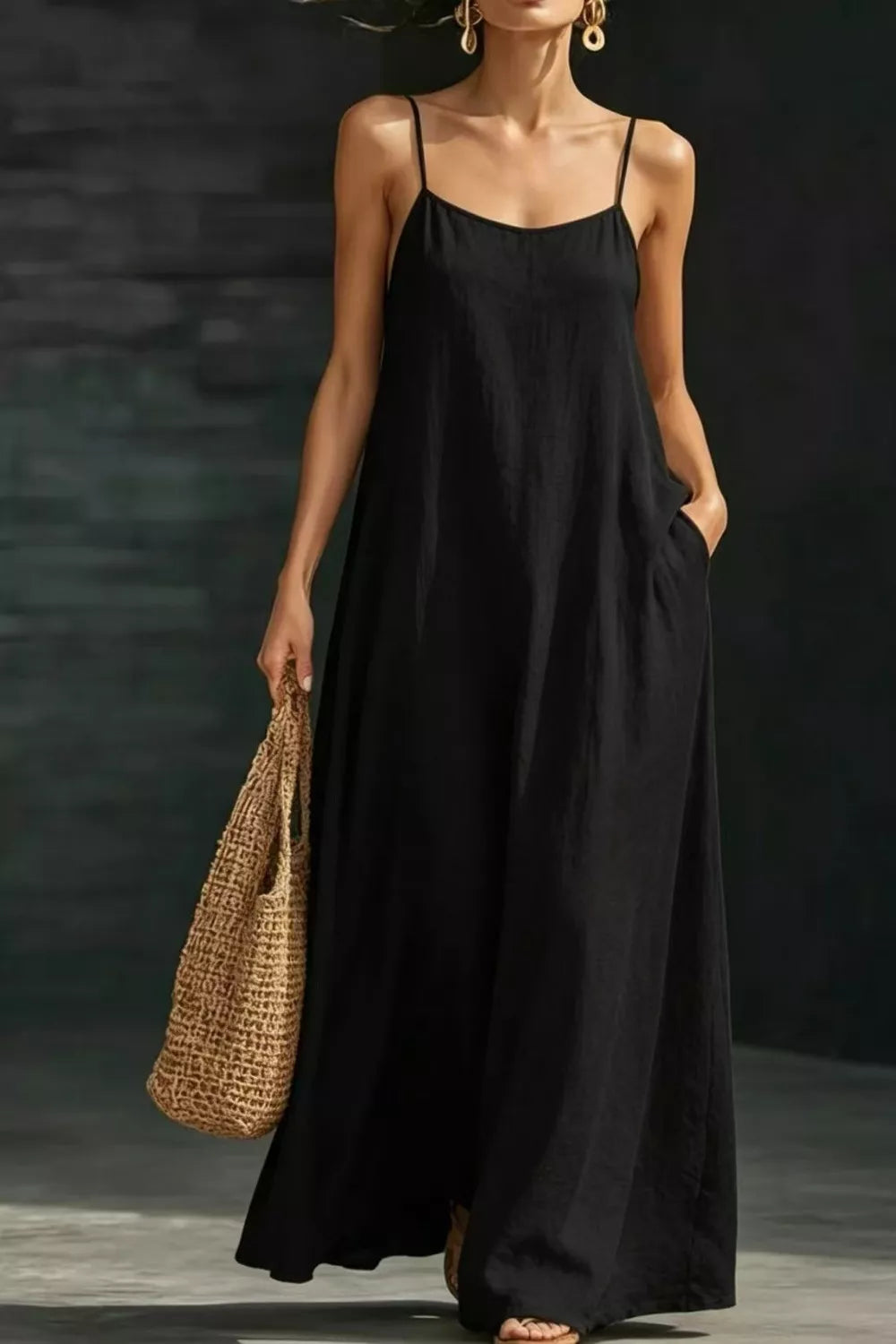 Sleeveless Pocketed Maxi Dress