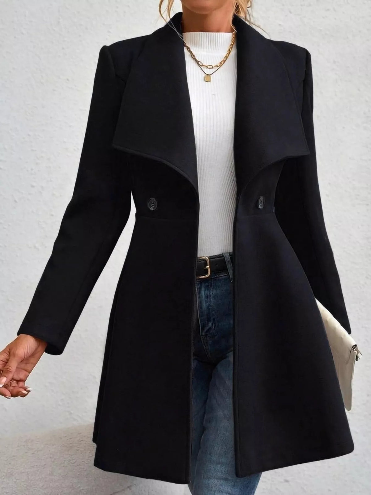 Double-Breasted Slim-Fit Coat