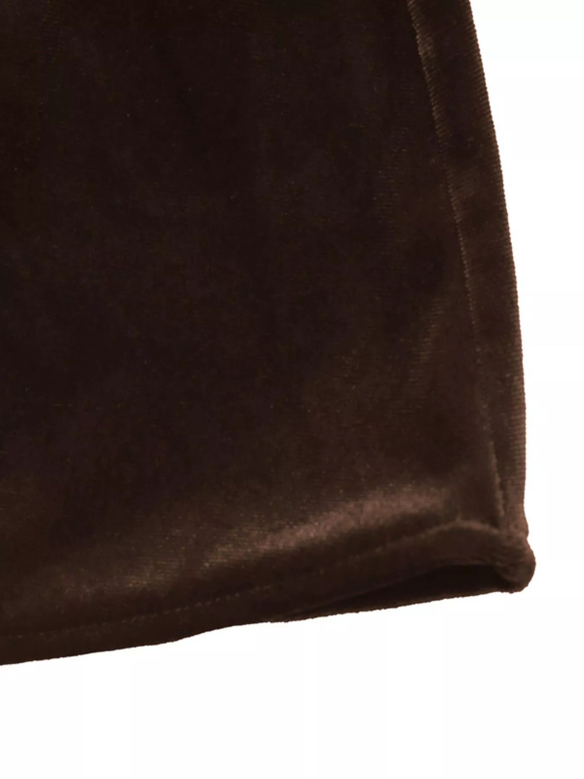 A-Line Velvet Dress with Lace Trim in Brown