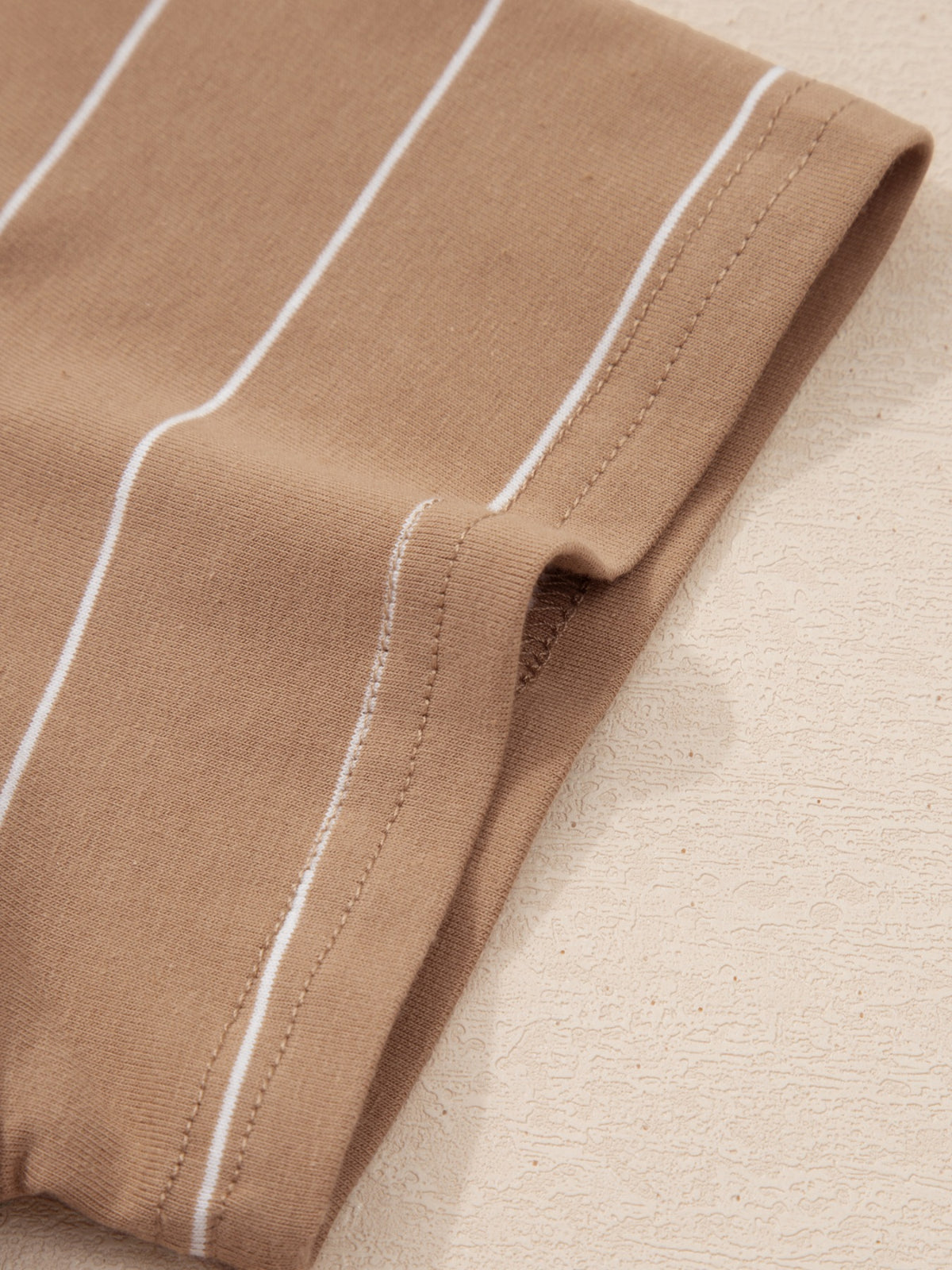 Striped Short-Sleeve T-Shirt Maxi Dress in Mocha