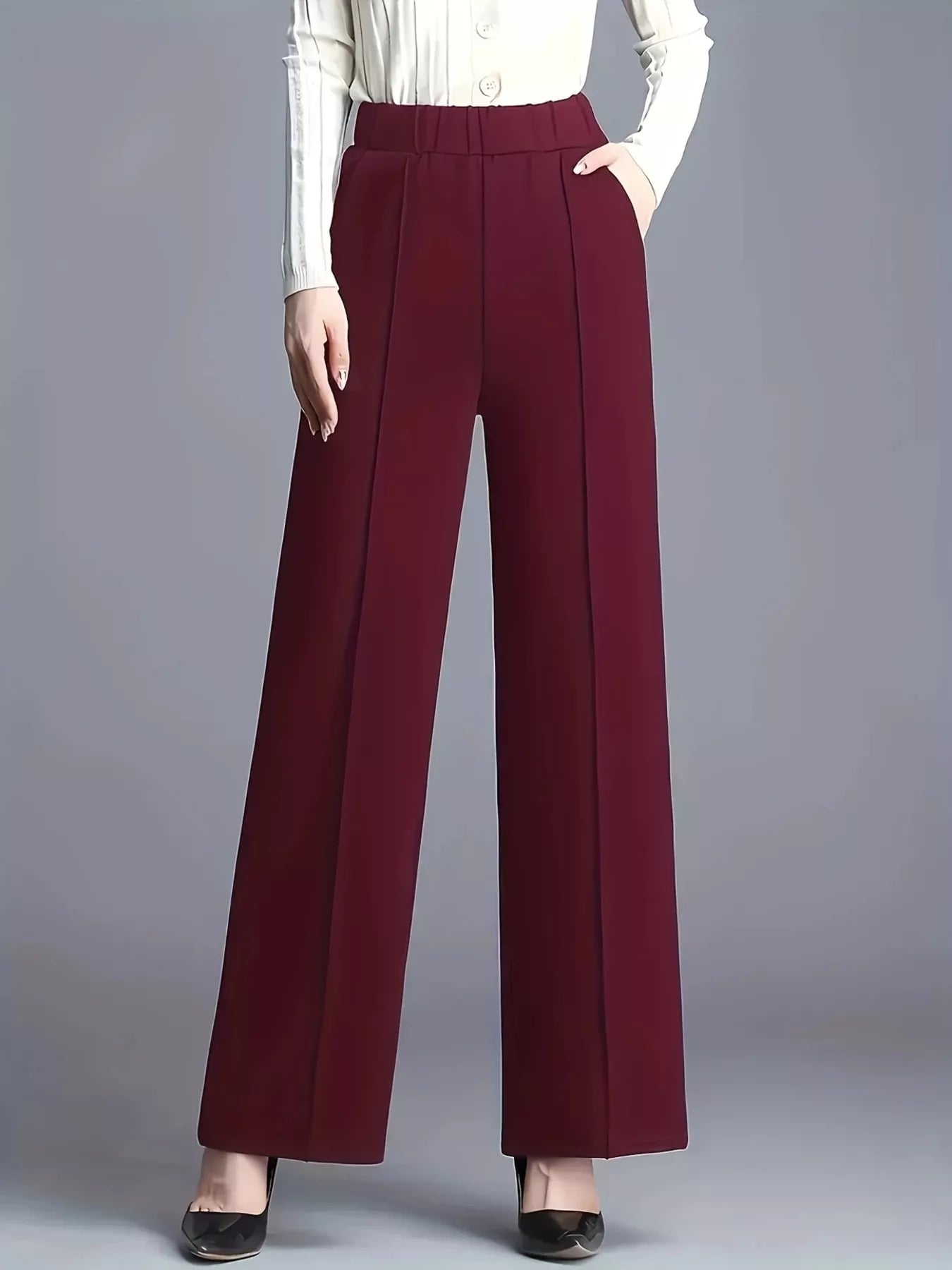 Wide Leg Pants with Seam Detail