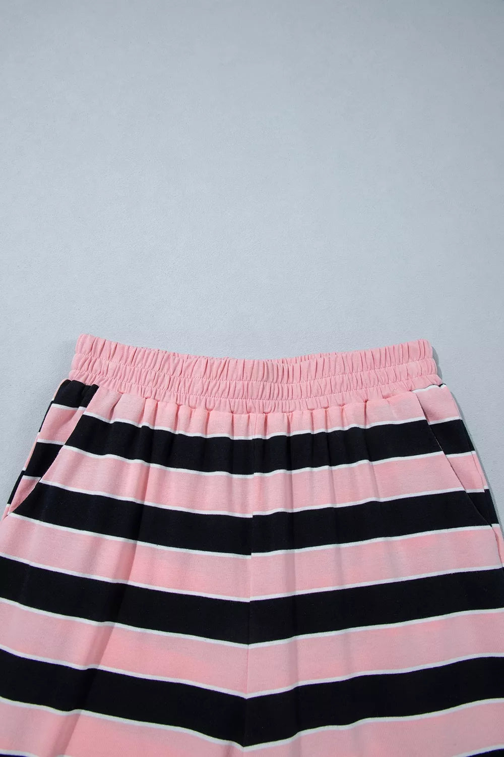 Loose Tee and Pants Set in Pink Stripe