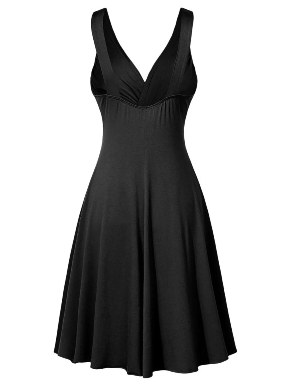 Twisted Sleeveless Ruched Waist A-Line Dress