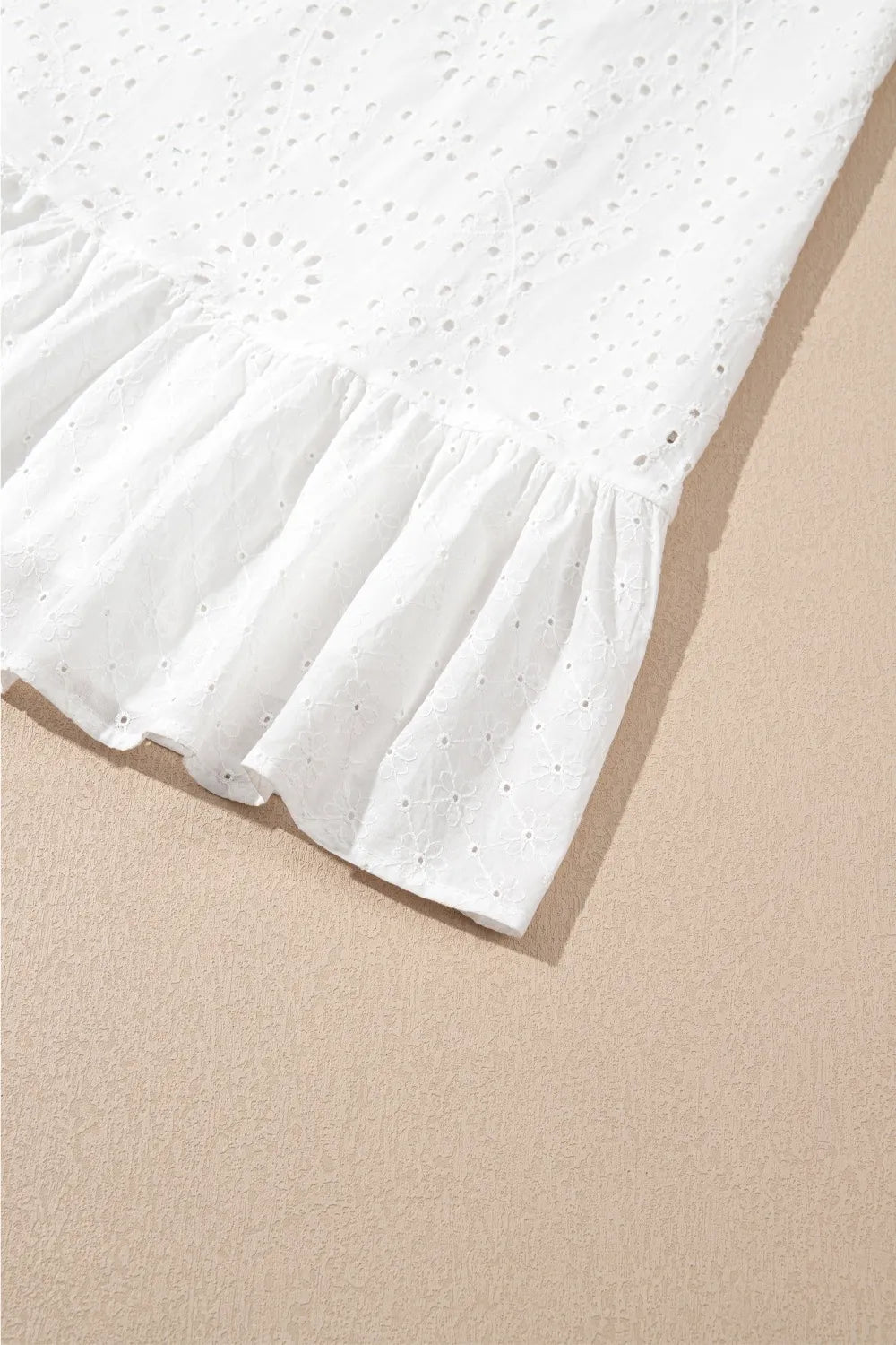 Floral Eyelet Embroidered Shift Dress in White