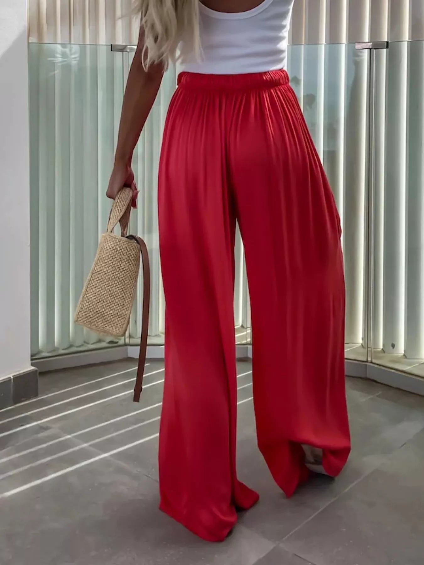 Paperbag Waist Wide-Leg Pants
