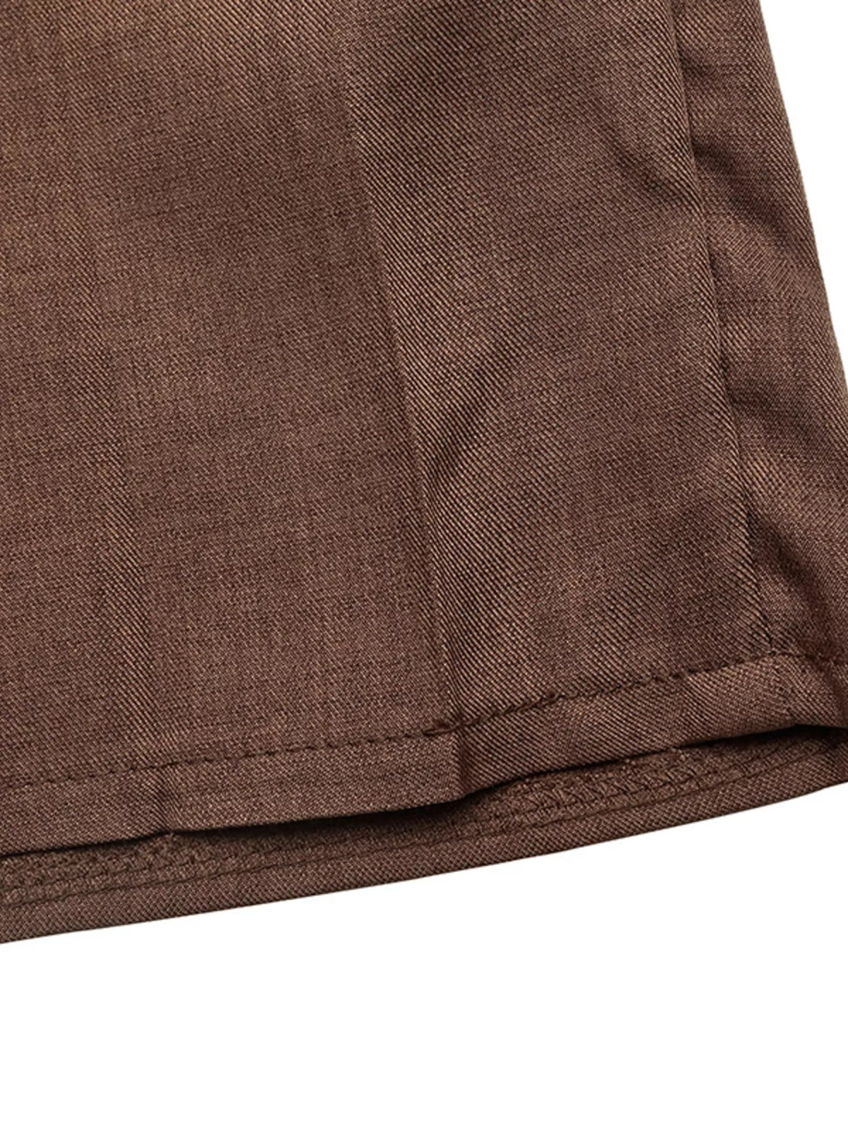 Pleated Patchwork Blazer Belt Dress in Brown