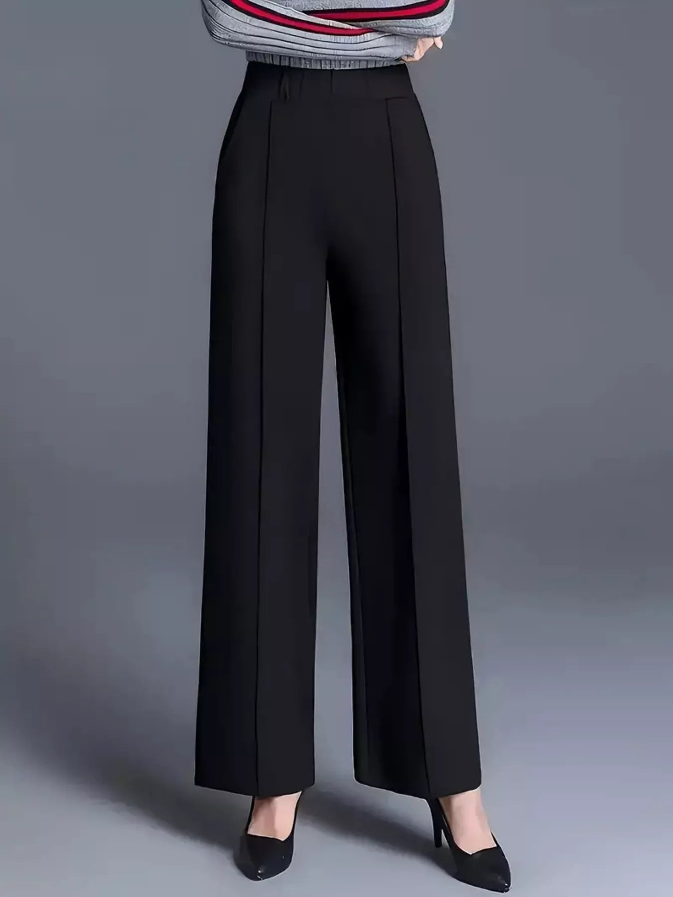 Wide Leg Pants with Seam Detail