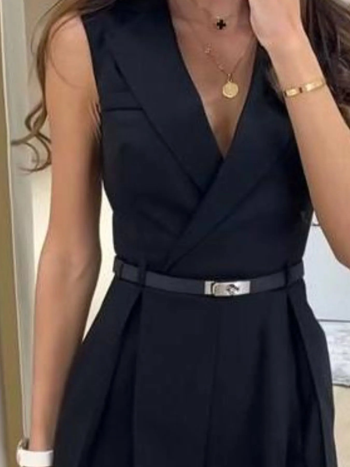 Sleeveless Surplice Romper